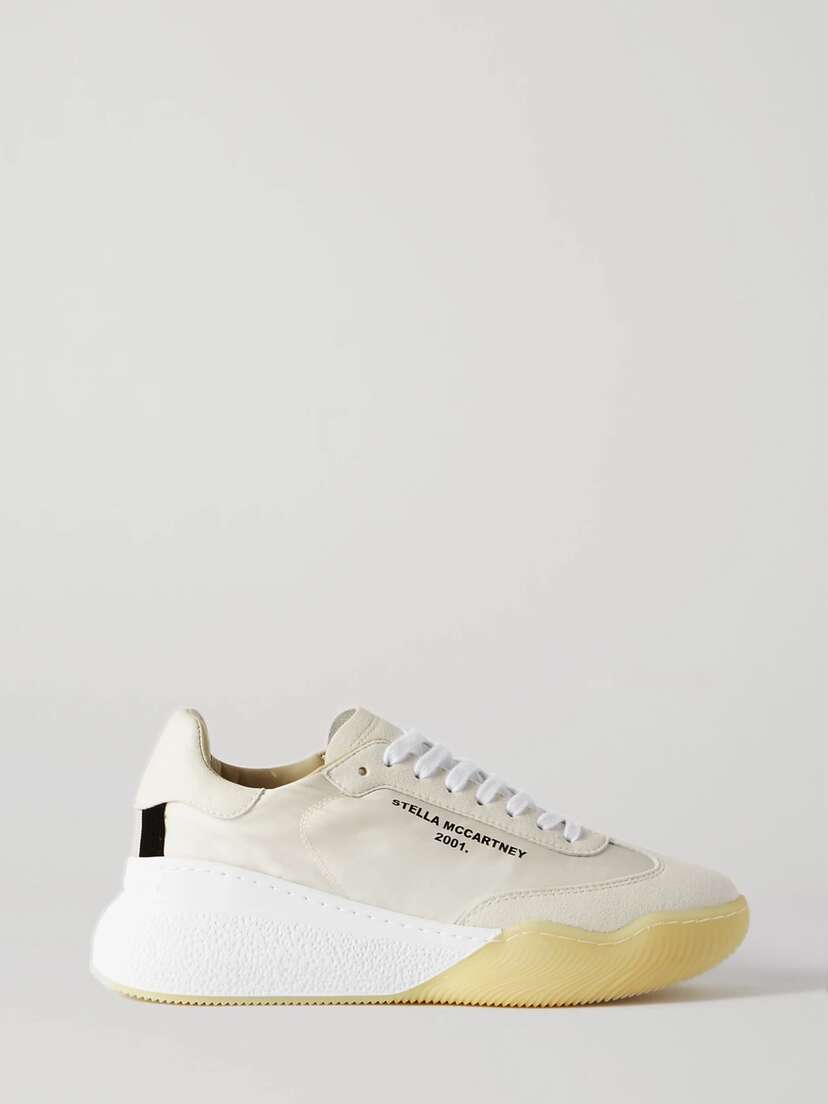Stella McCartney Loop Logo-print Stretch And Faux Suede Sneakers