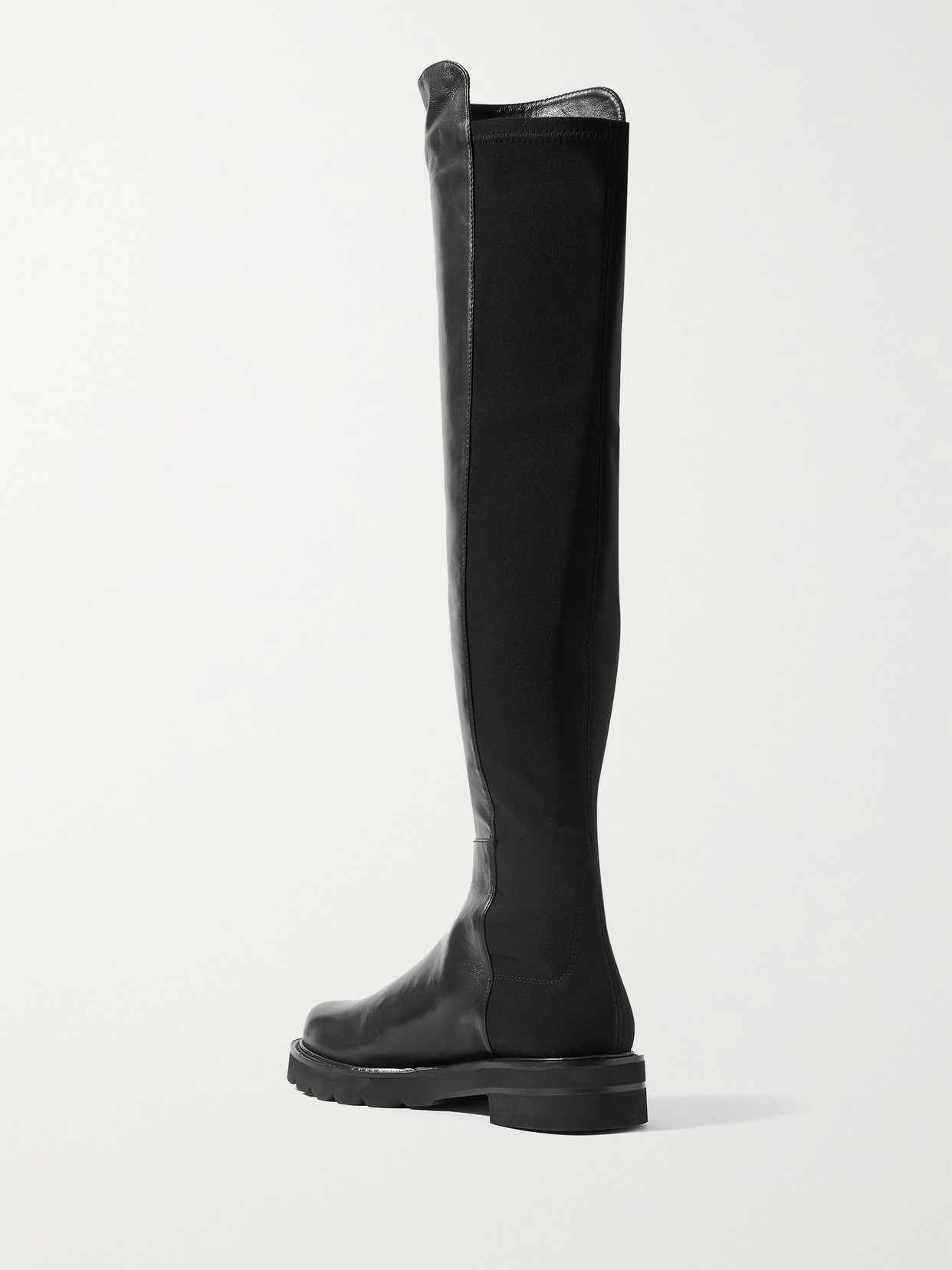 Shop Stuart Weitzman 5050 Lift Leather And Stretch Over-the-knee Boots In Black