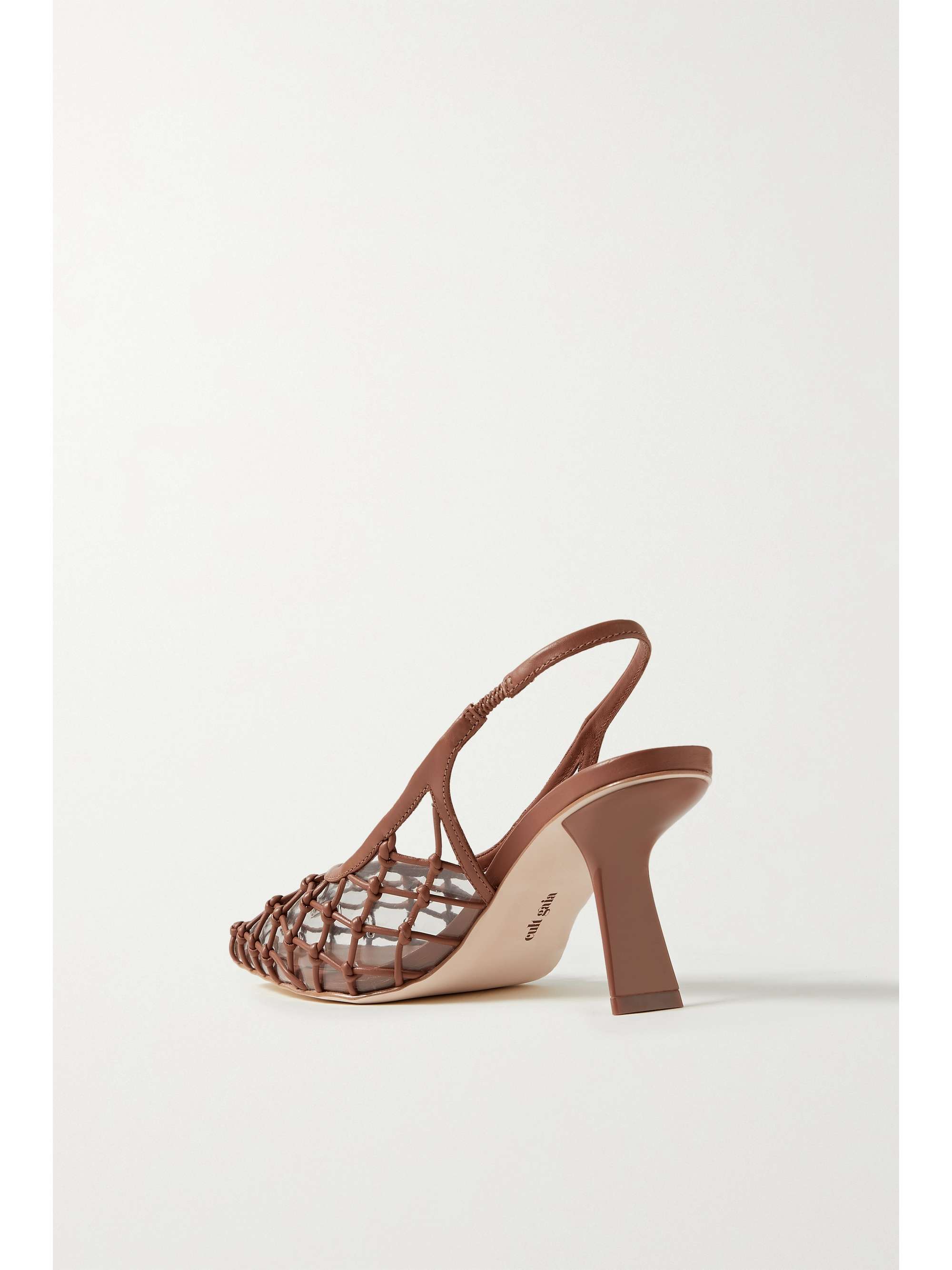 CULT GAIA Soray 75 knotted leather and PVC slingback pumps