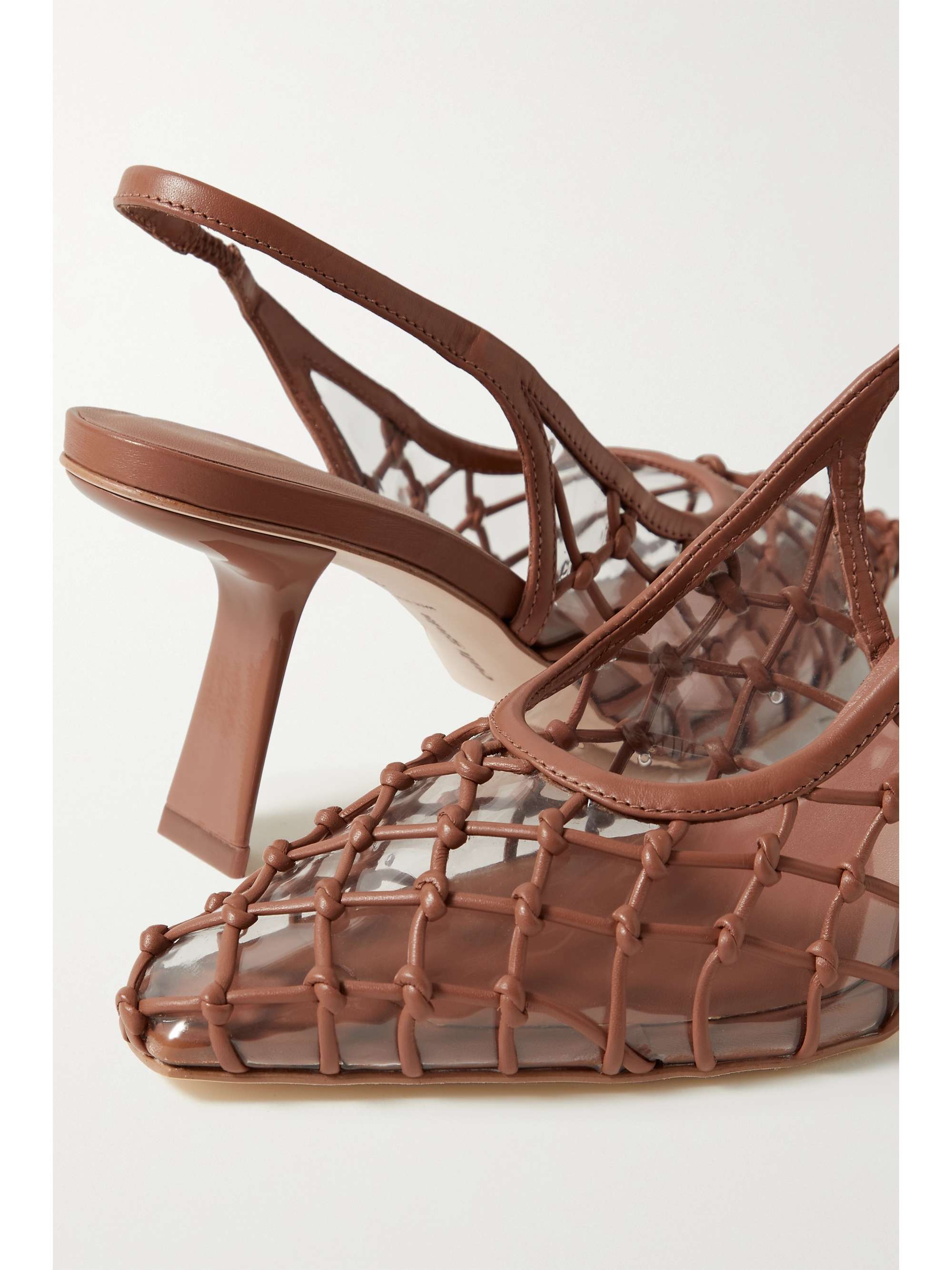 CULT GAIA Soray 75 knotted leather and PVC slingback pumps