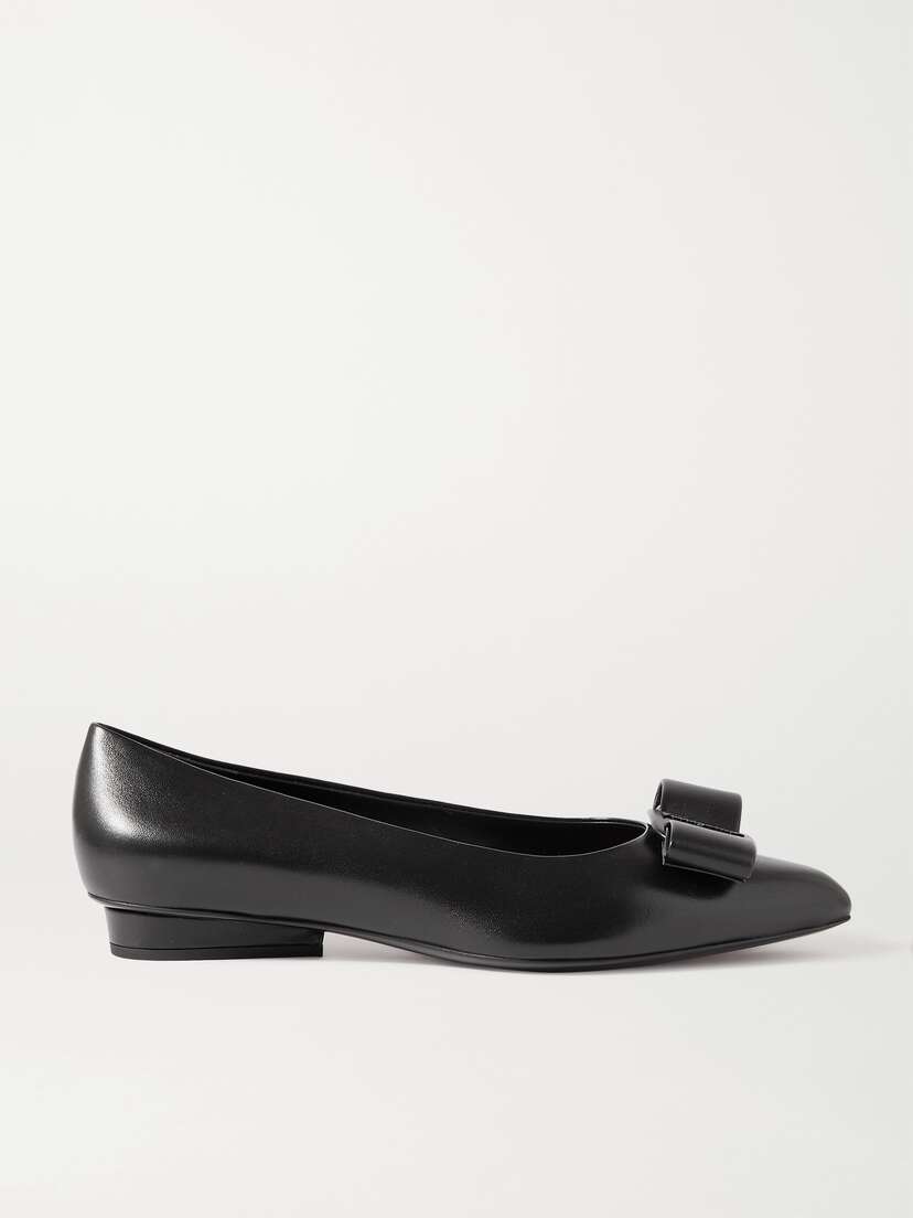 Ferragamo Viva Bow-embellished Leather Point-toe Pumps