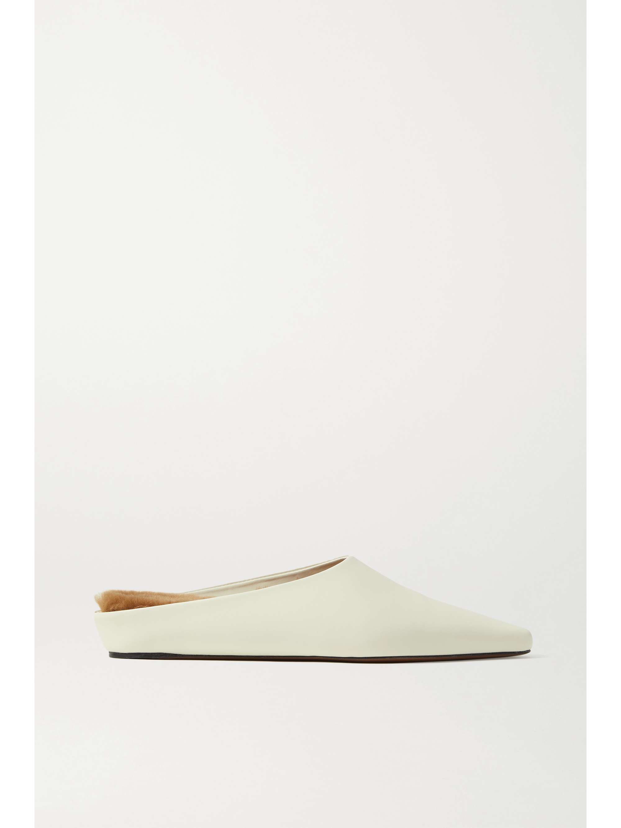 NEOUS + NET SUSTAIN Alba shearling-lined leather slippers | NET-A-PORTER