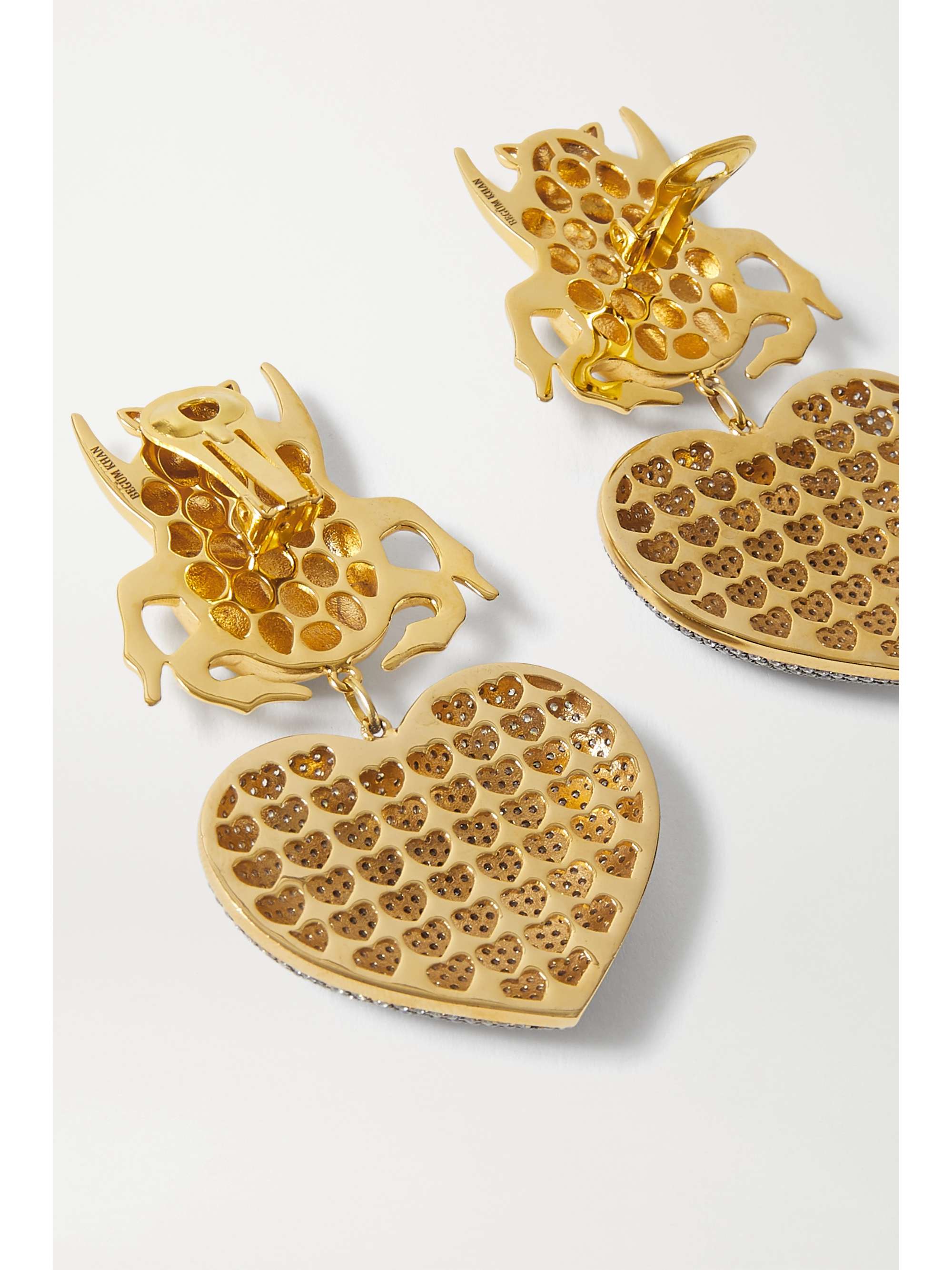 BEGÜM KHAN Beetle My Love gold-plated crystal clip earrings