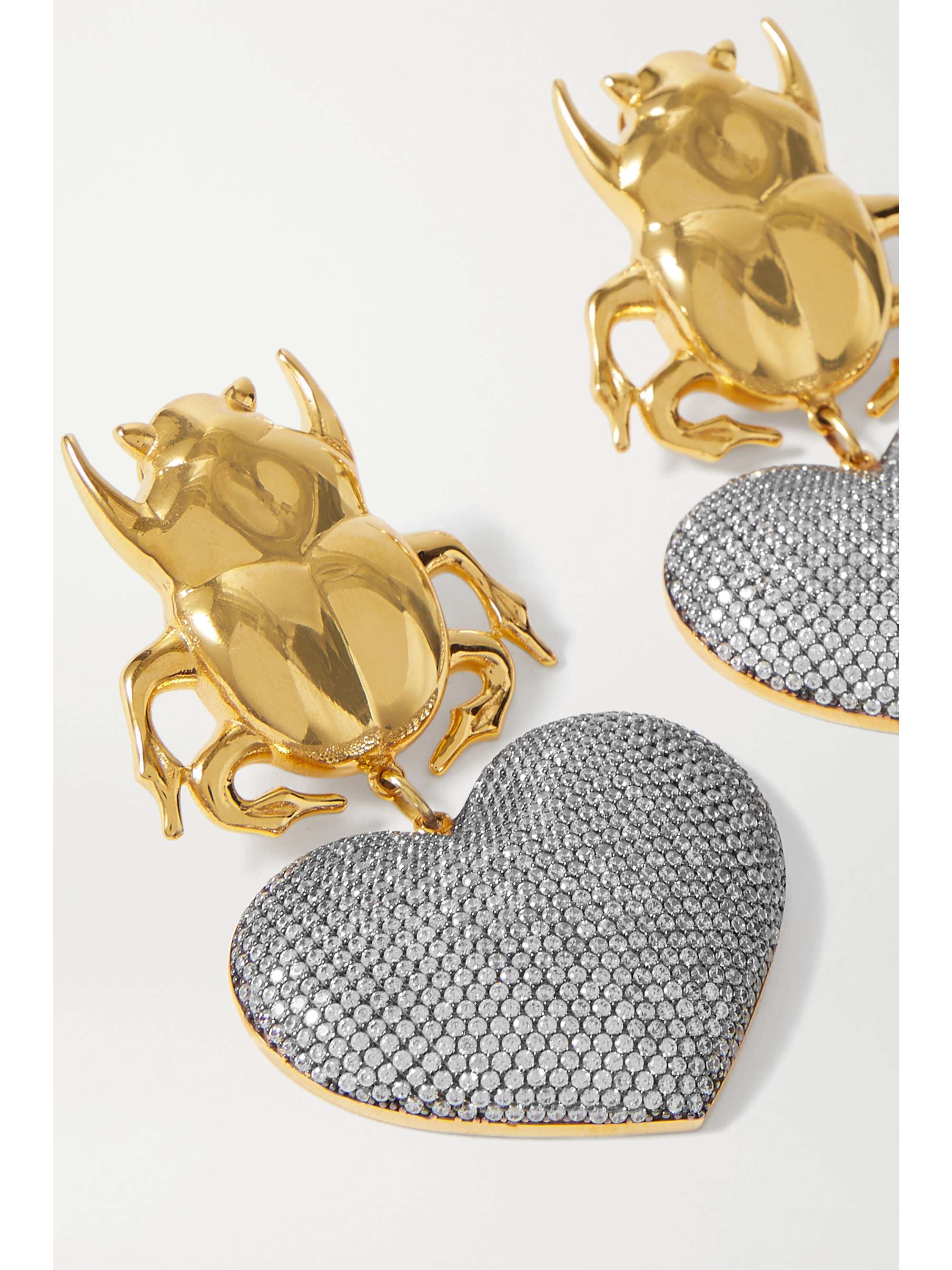 BEGÜM KHAN Beetle My Love gold-plated crystal clip earrings