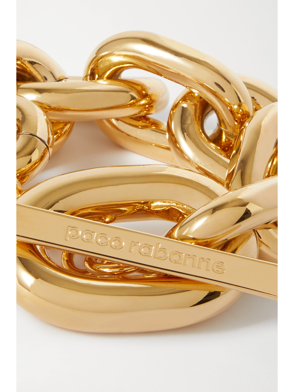 Rabanne Gold-colored Aluminum Chain Bracelet In Gold