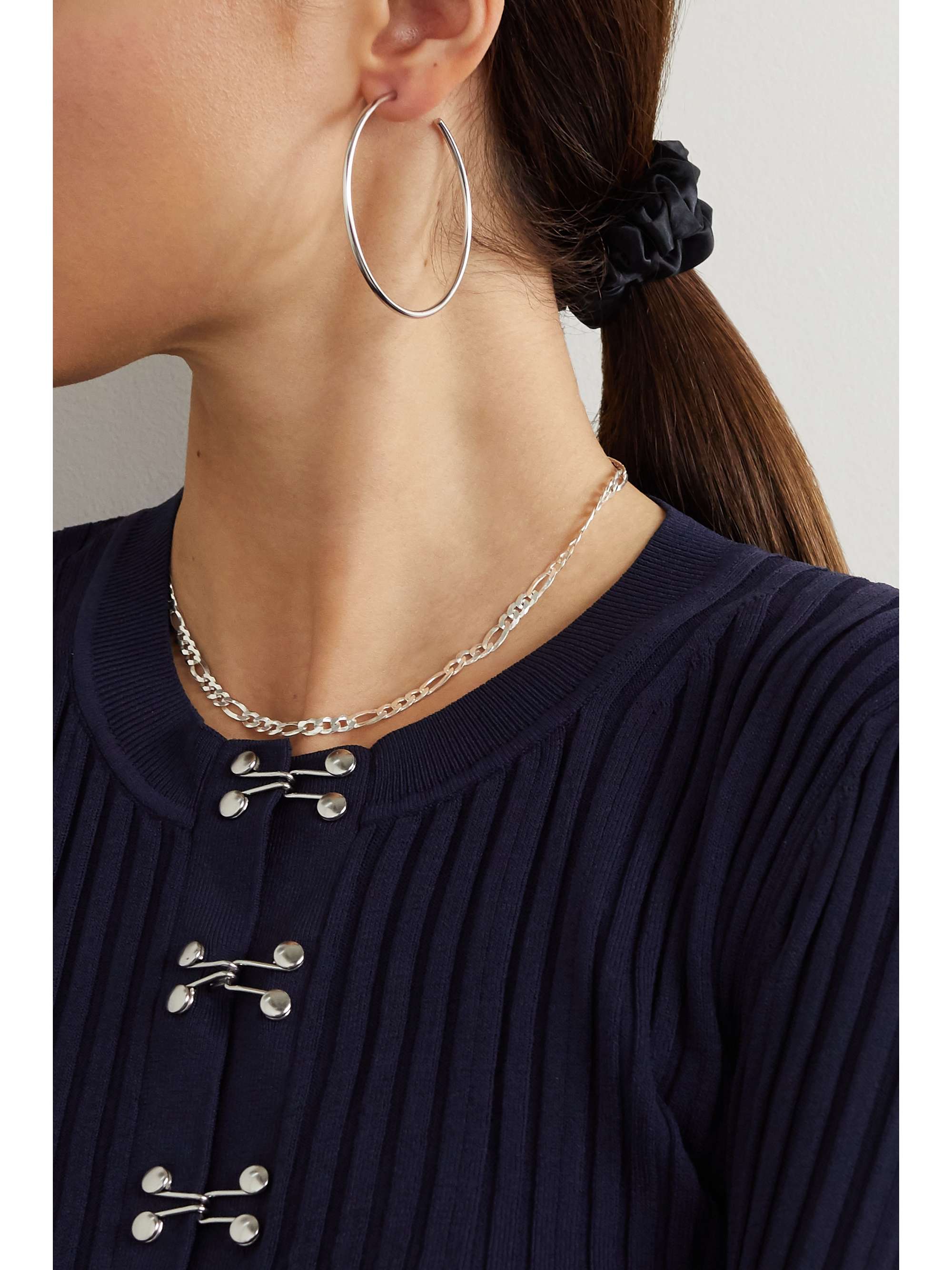JENNIFER FISHER 2" Thread gold-plated hoop earrings