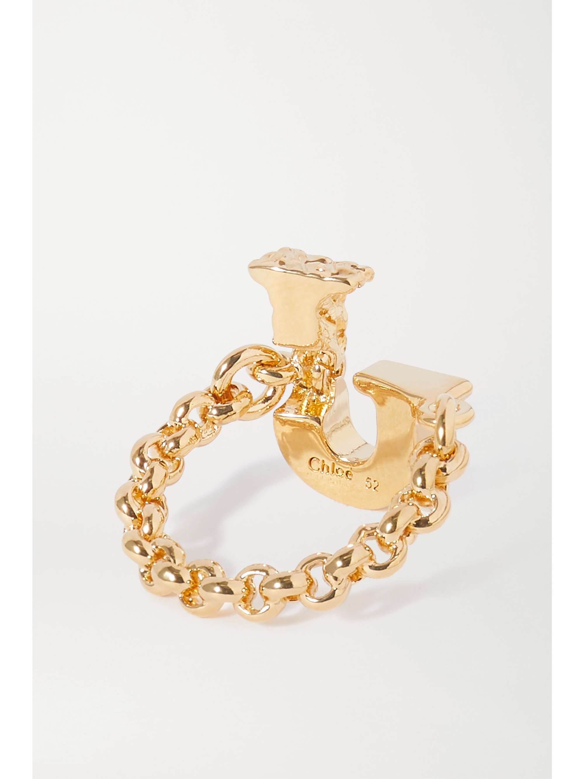 CHLOÉ Alphabet gold-tone ring