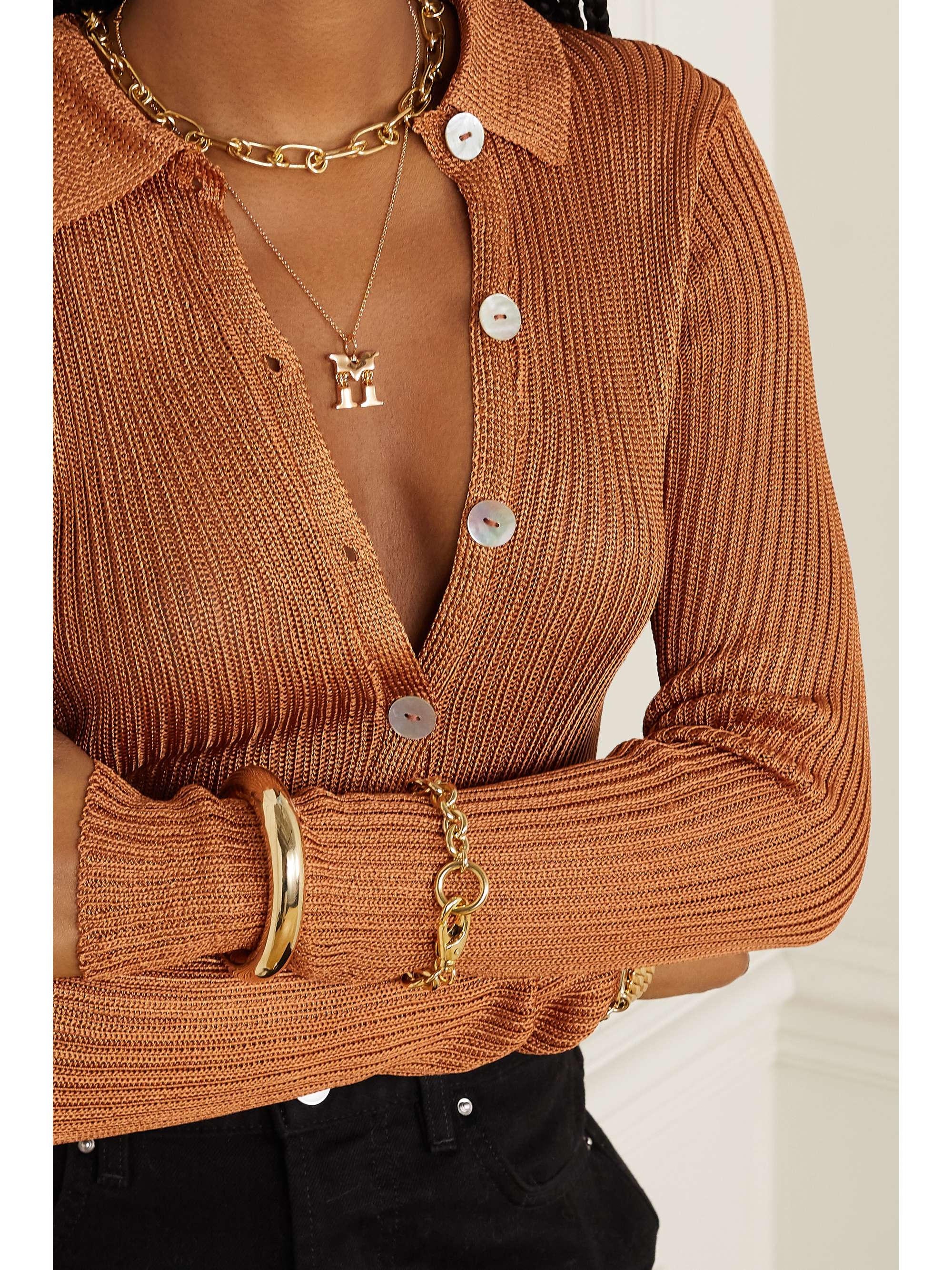 CHLOÉ Alphabet gold-tone necklace