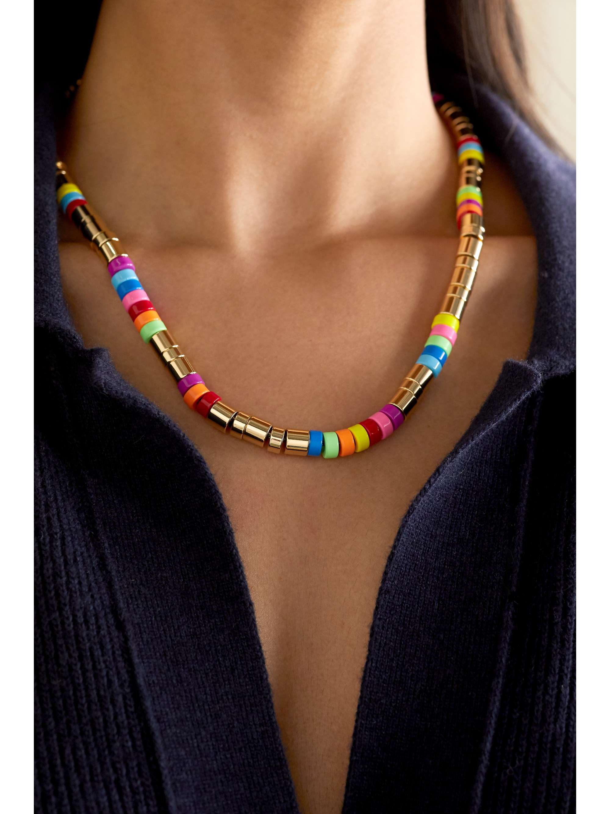 ROXANNE ASSOULIN Enamel and gold-tone necklace