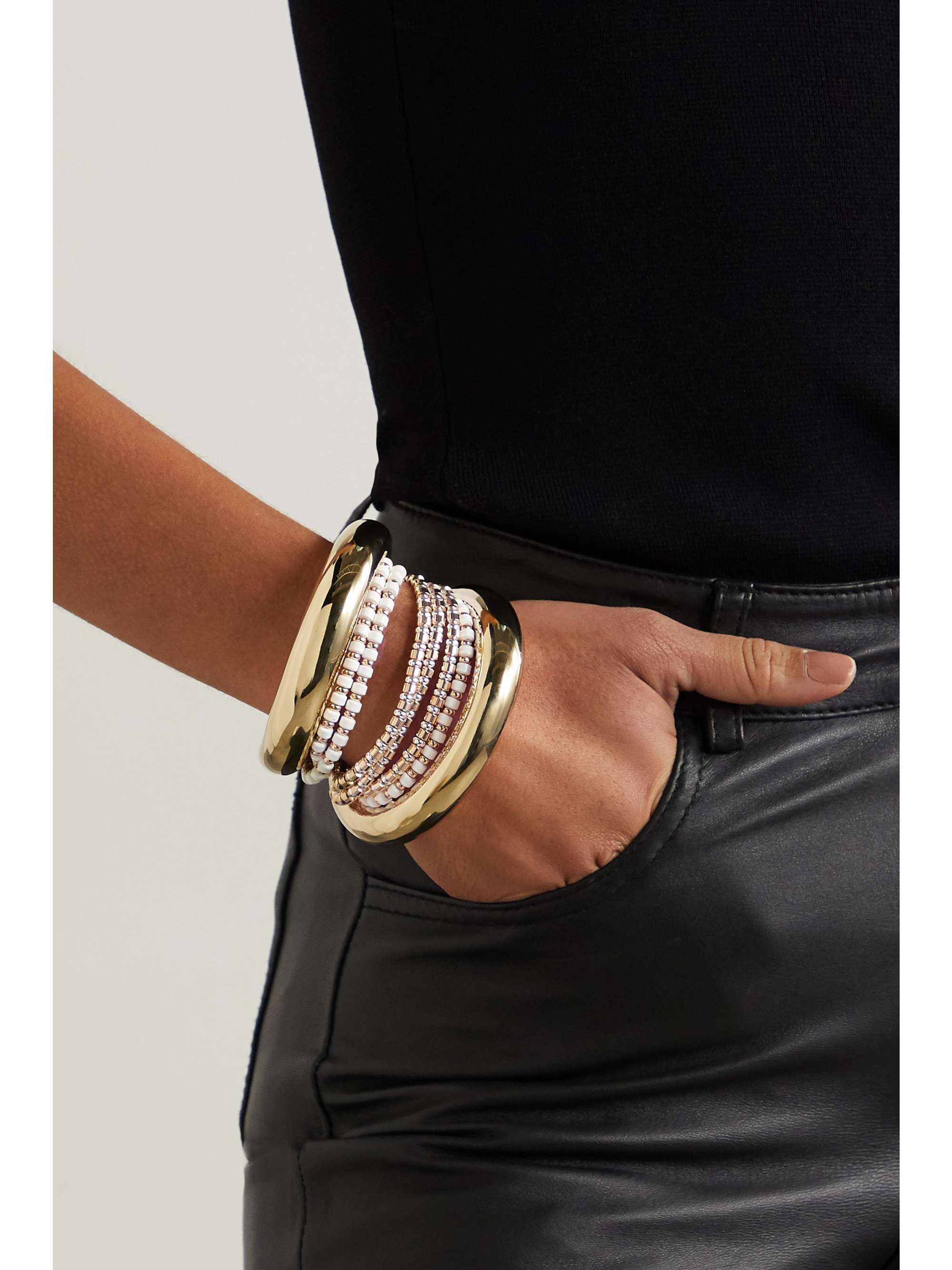 ROXANNE ASSOULIN Little Ones set of six gold and silver-tone and enamel bracelets