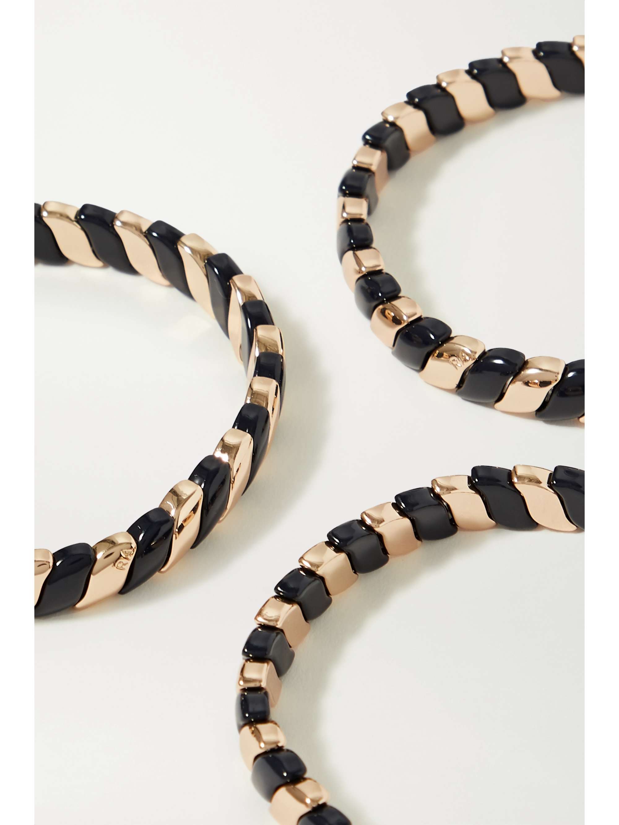 ROXANNE ASSOULIN Show Me The Ropes set of three gold-tone and enamel bracelets