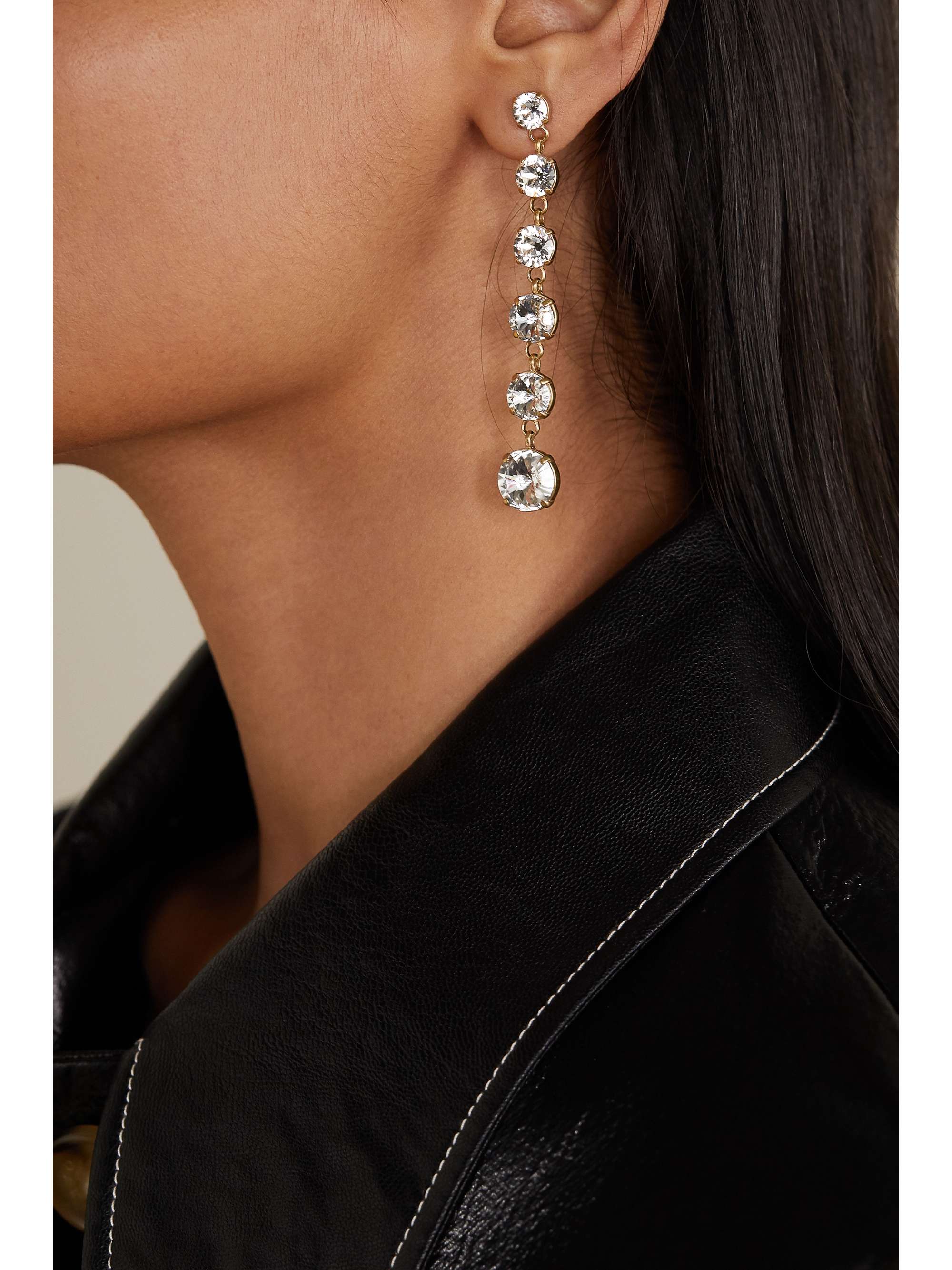 ROXANNE ASSOULIN Gold-tone crystal earrings