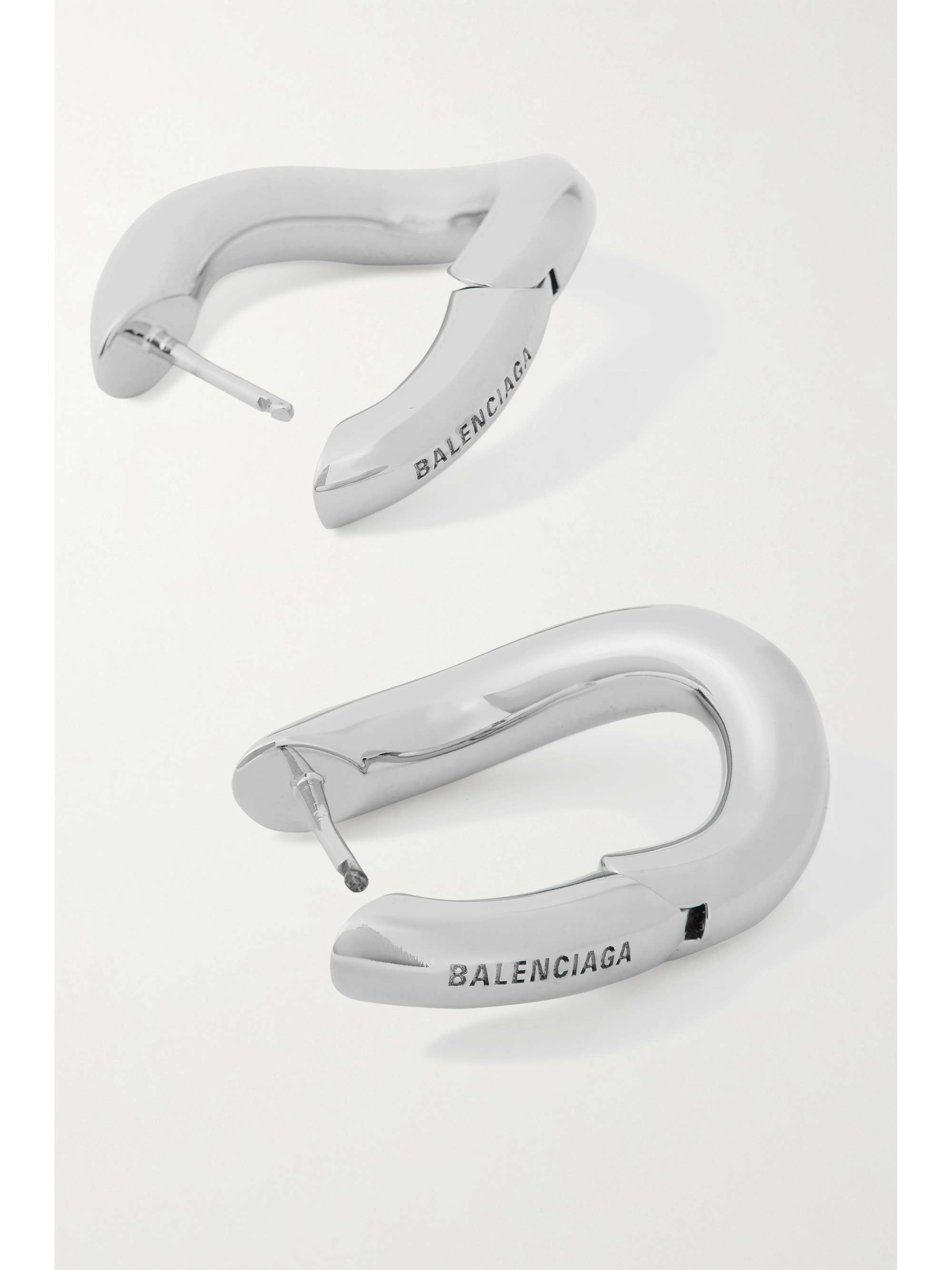 Silver Loop Xs Silver Tone Hoop Earrings Balenciaga Net A Porter