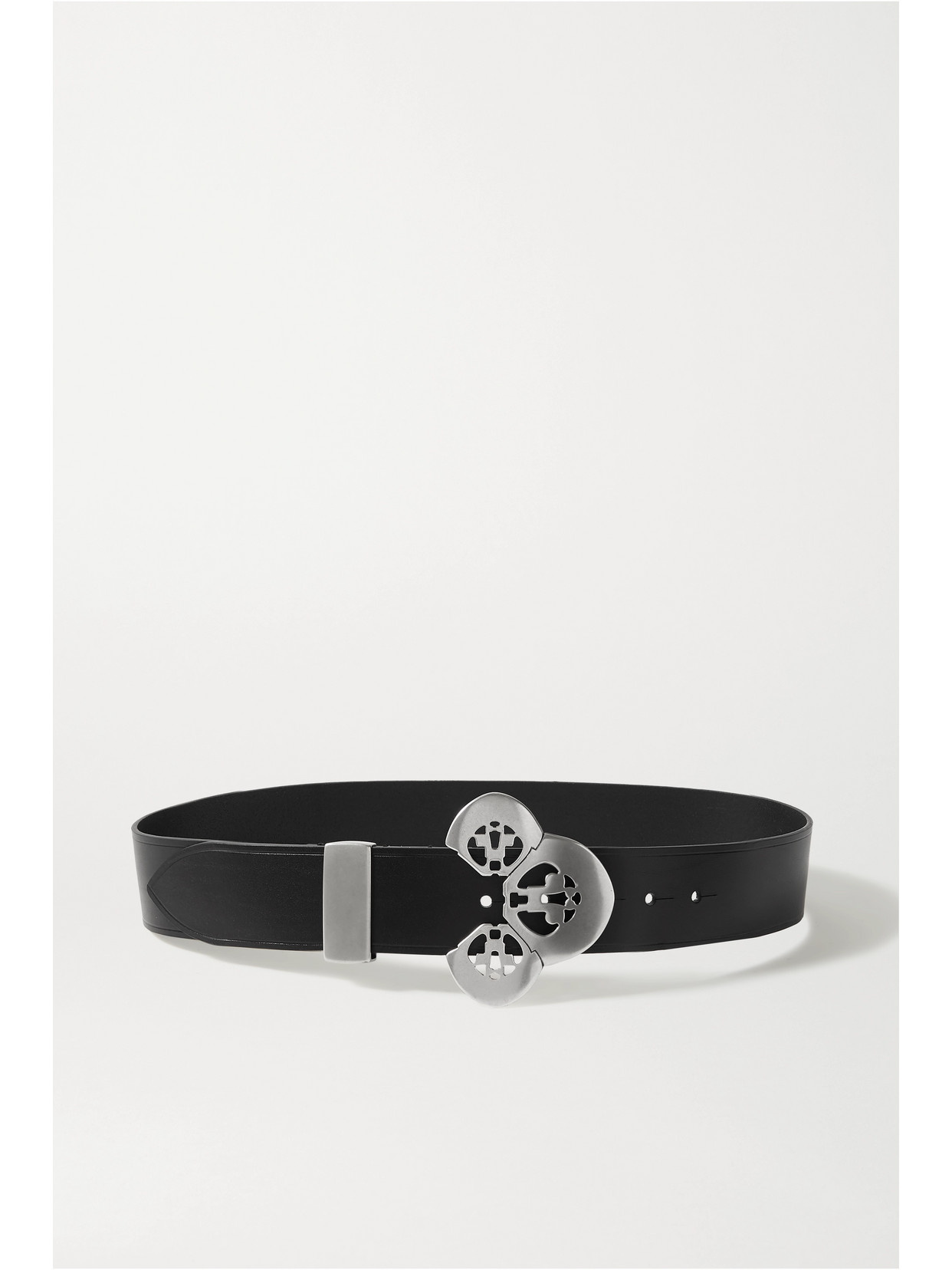 Isabel Marant Adaria Laser-cut Buckle Waist Belt In Black