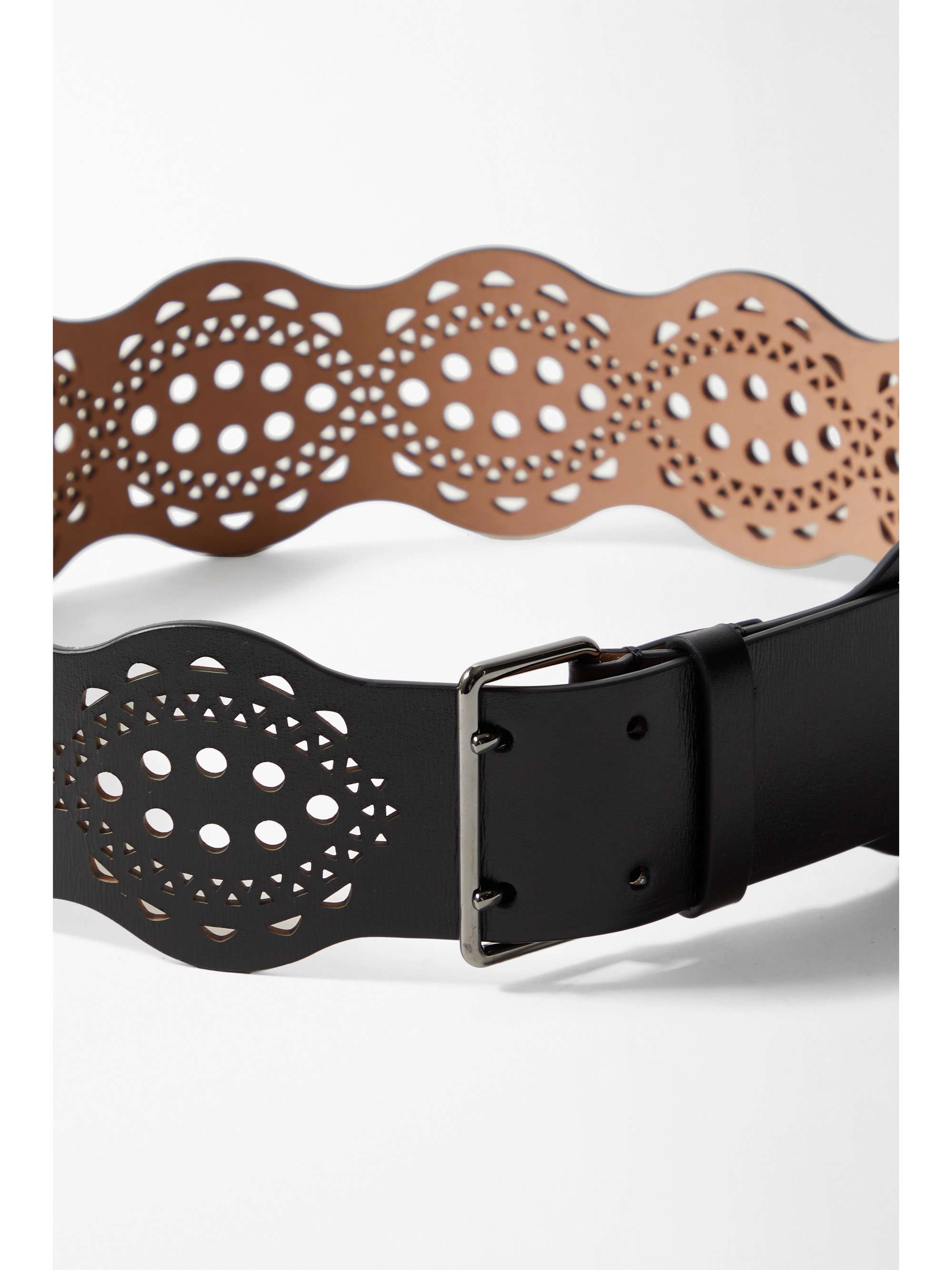 ALAÏA Laser-cut leather waist belt