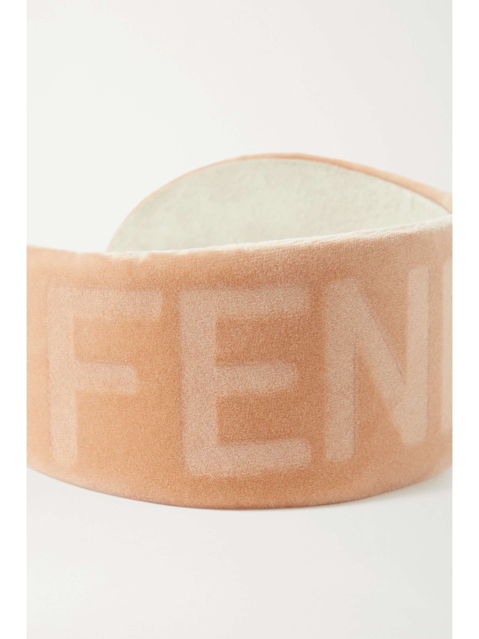 FENDI Logo-debossed cotton-velvet headband