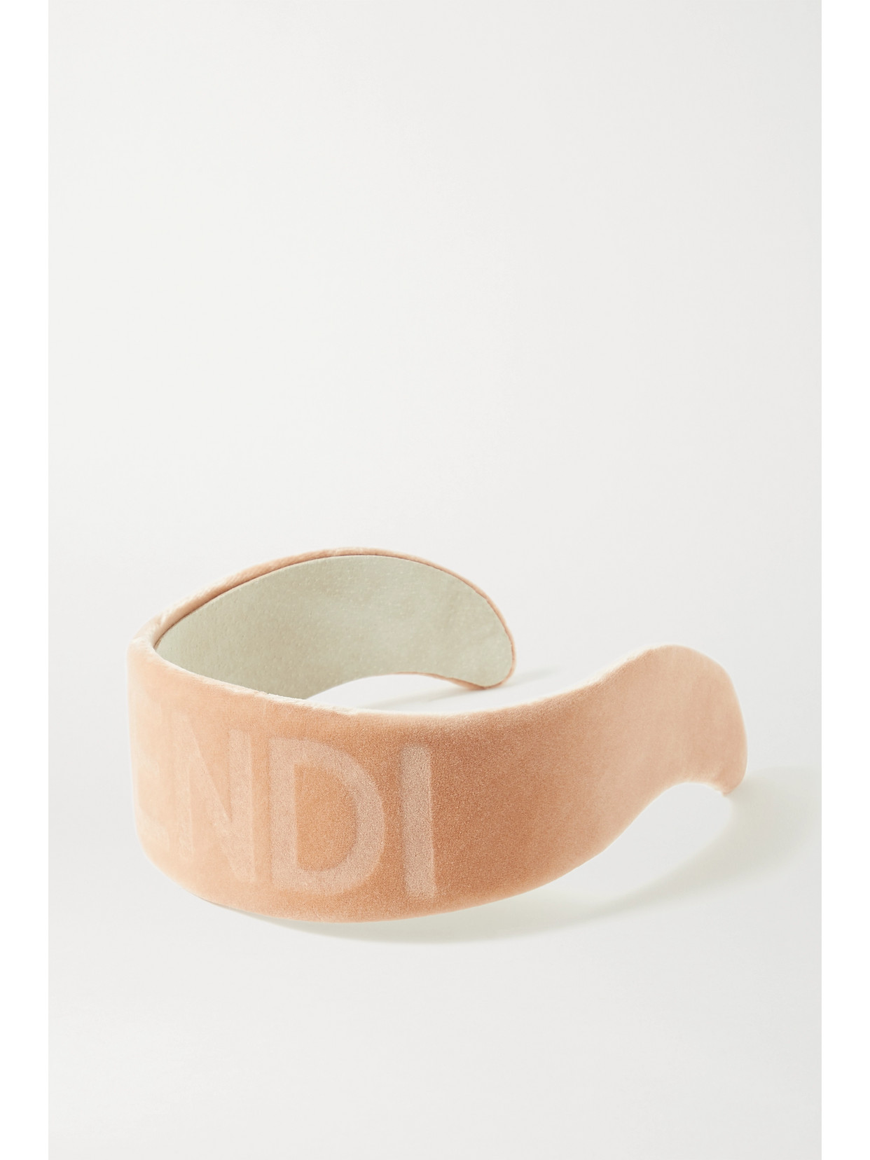 Fendi Logo-debossed Cotton-velvet Headband In Blush