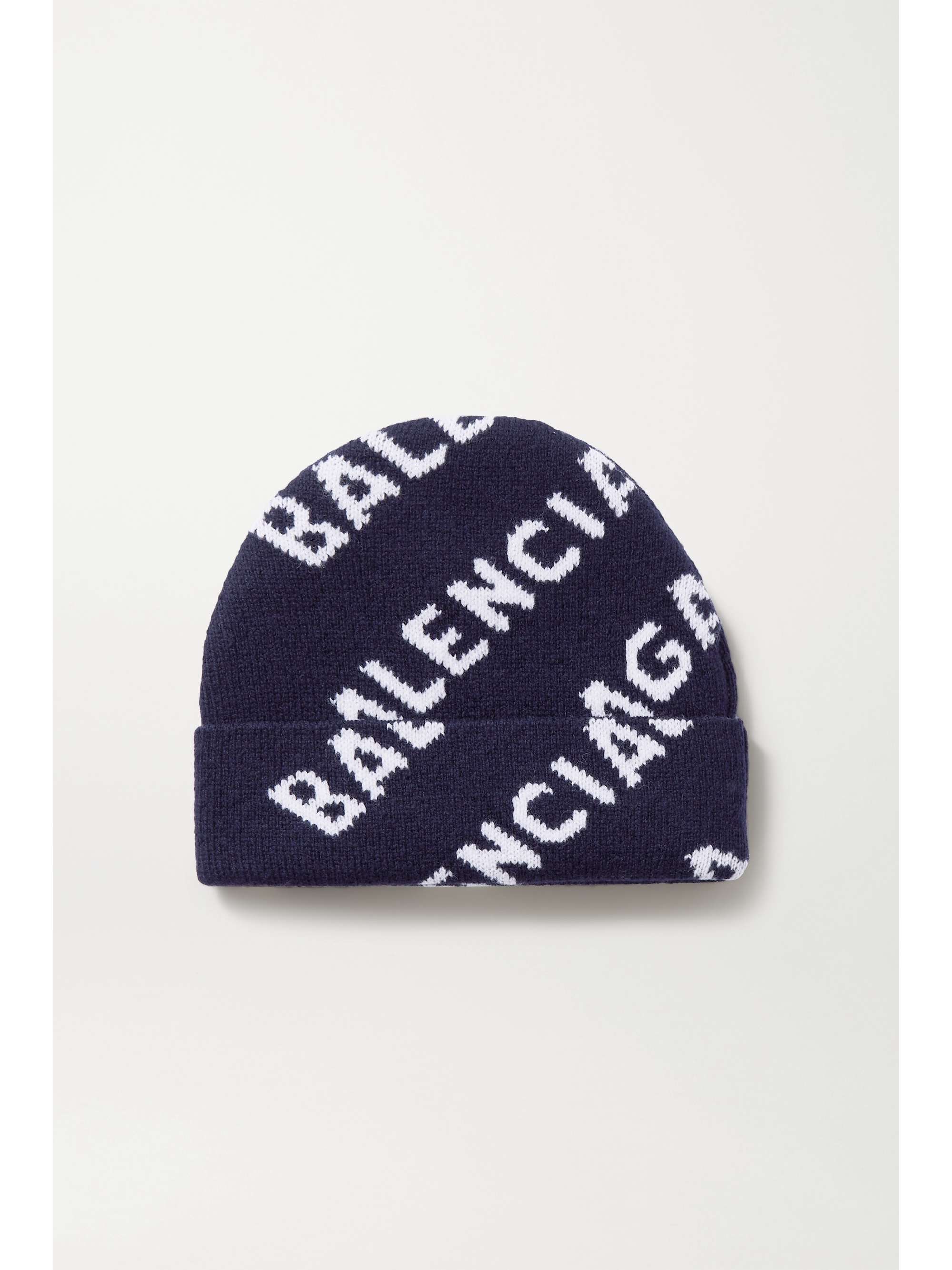 Balenciaga Intersia Knit Logo Beanie