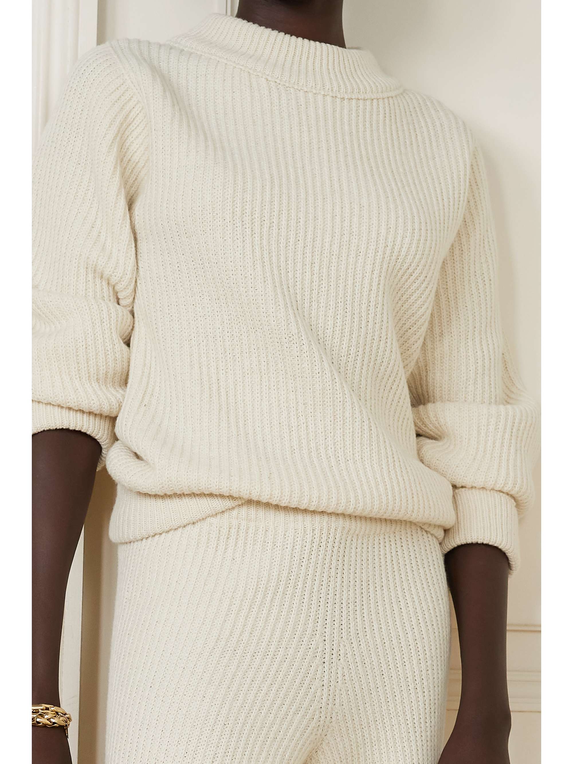 BASERANGE + NET SUSTAIN Tauro ribbed recycled wool and organic cotton-blend sweater