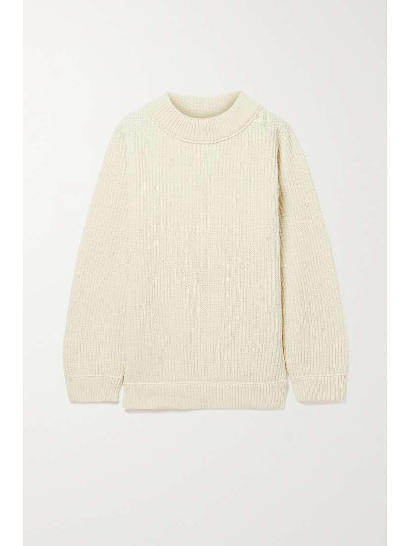 Baserange + Net Sustain Tauro Ribbed Recycled Wool And Organic Cotton-blend Sweater