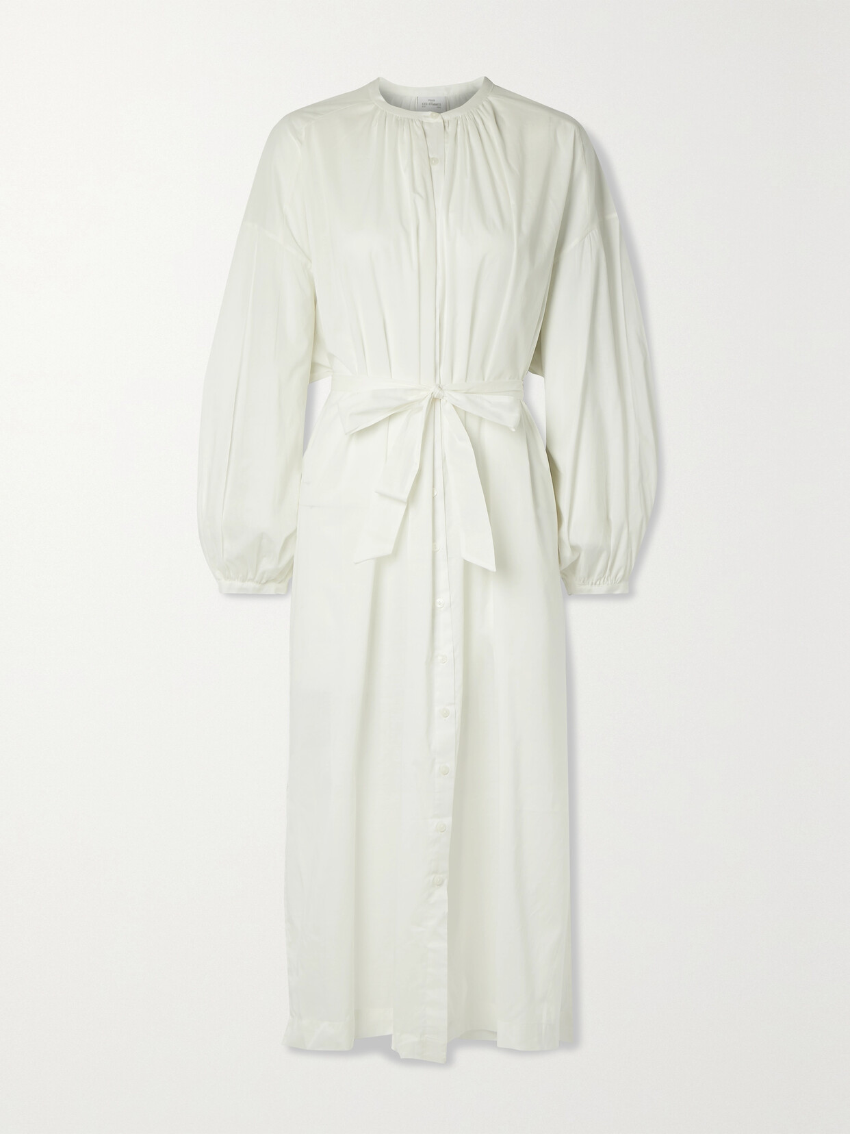 Pour Les Femmes Mona Belted Cotton-voile Nightdress - White