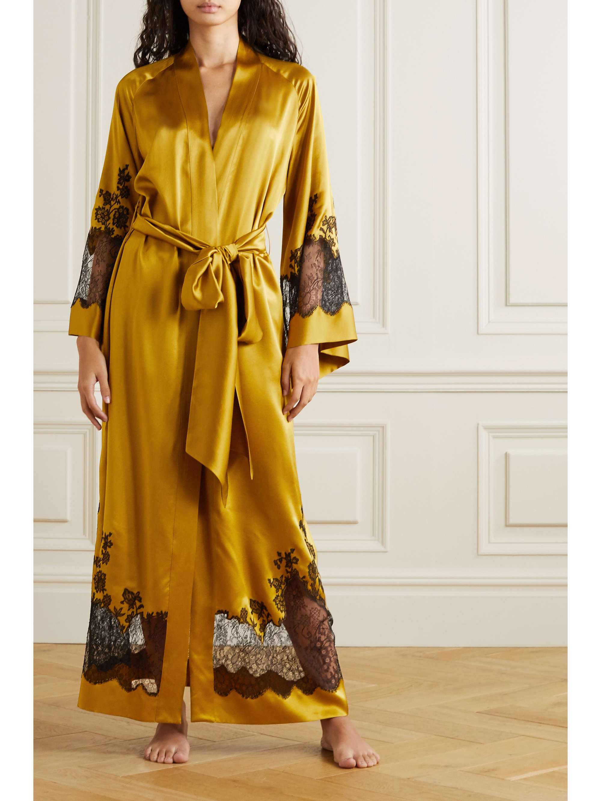 yellow silk robe