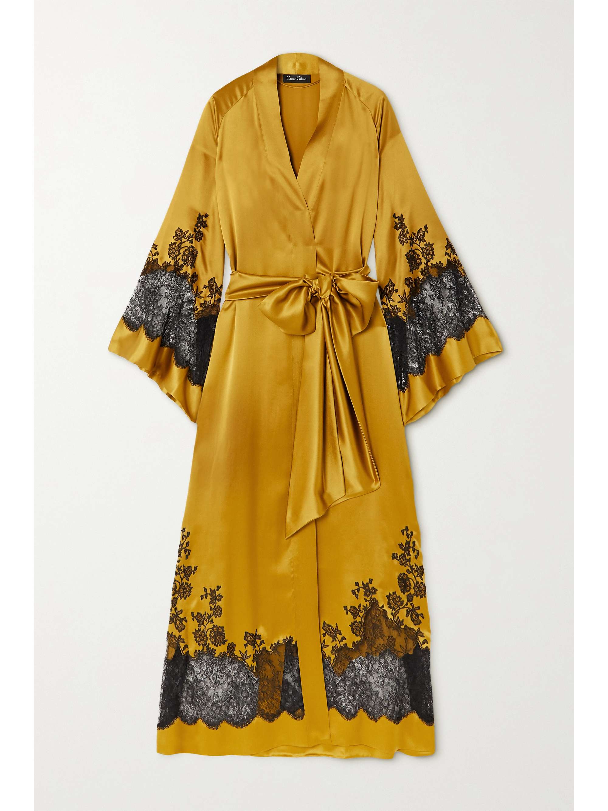 yellow satin robe