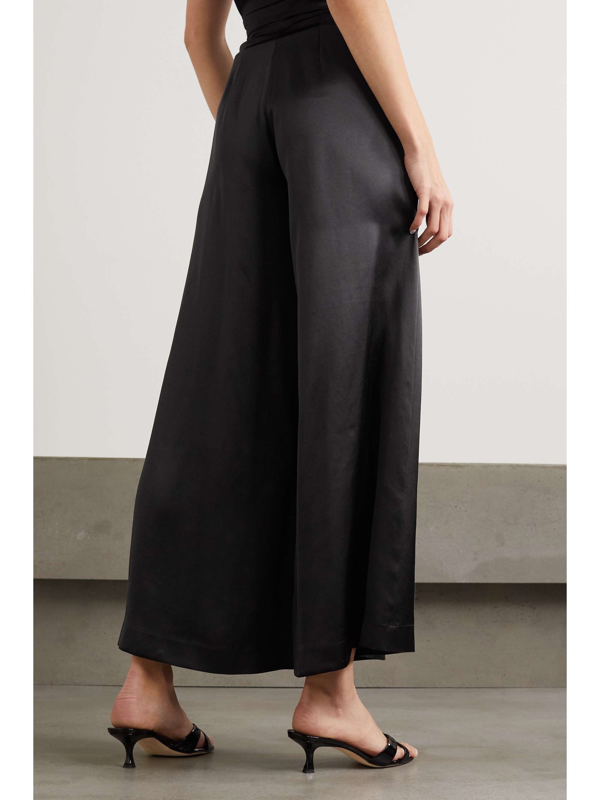 LORETTA CAPONI Sabrina silk-satin wide-leg pants