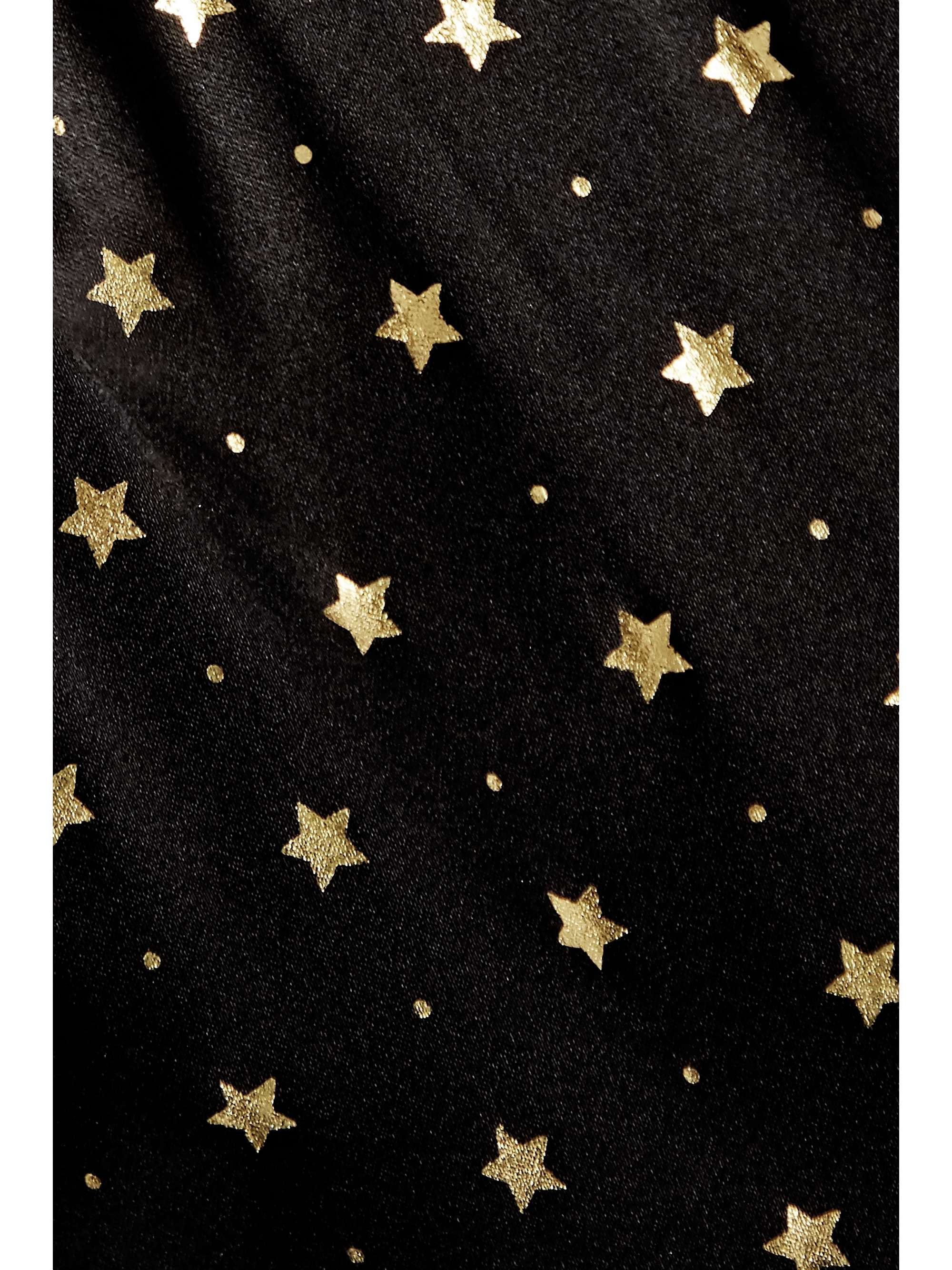 MORGAN LANE Chantal metallic-trimmed printed silk-blend satin pajama pants