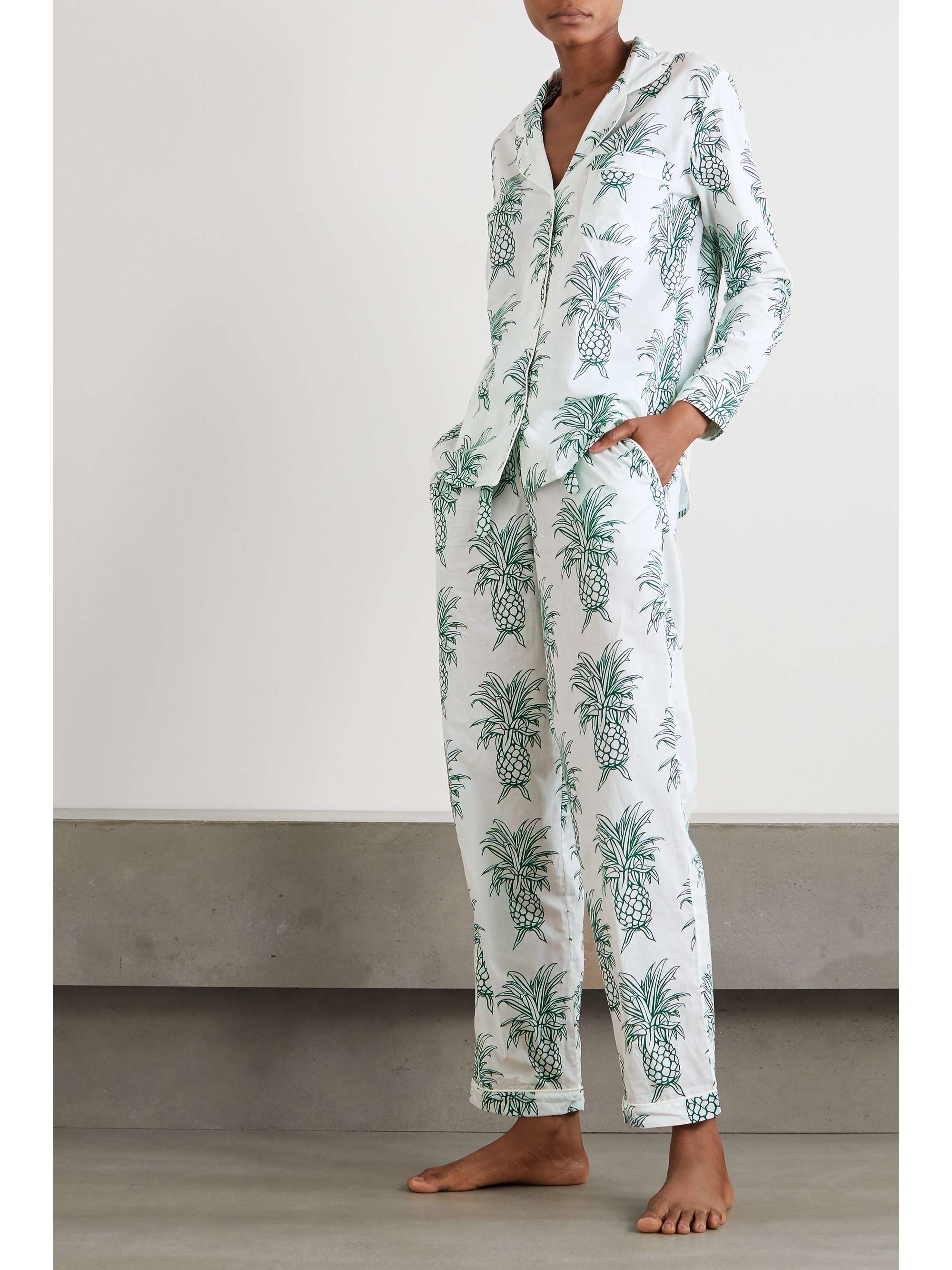 DESMOND & DEMPSEY Howie printed organic cotton pajama set