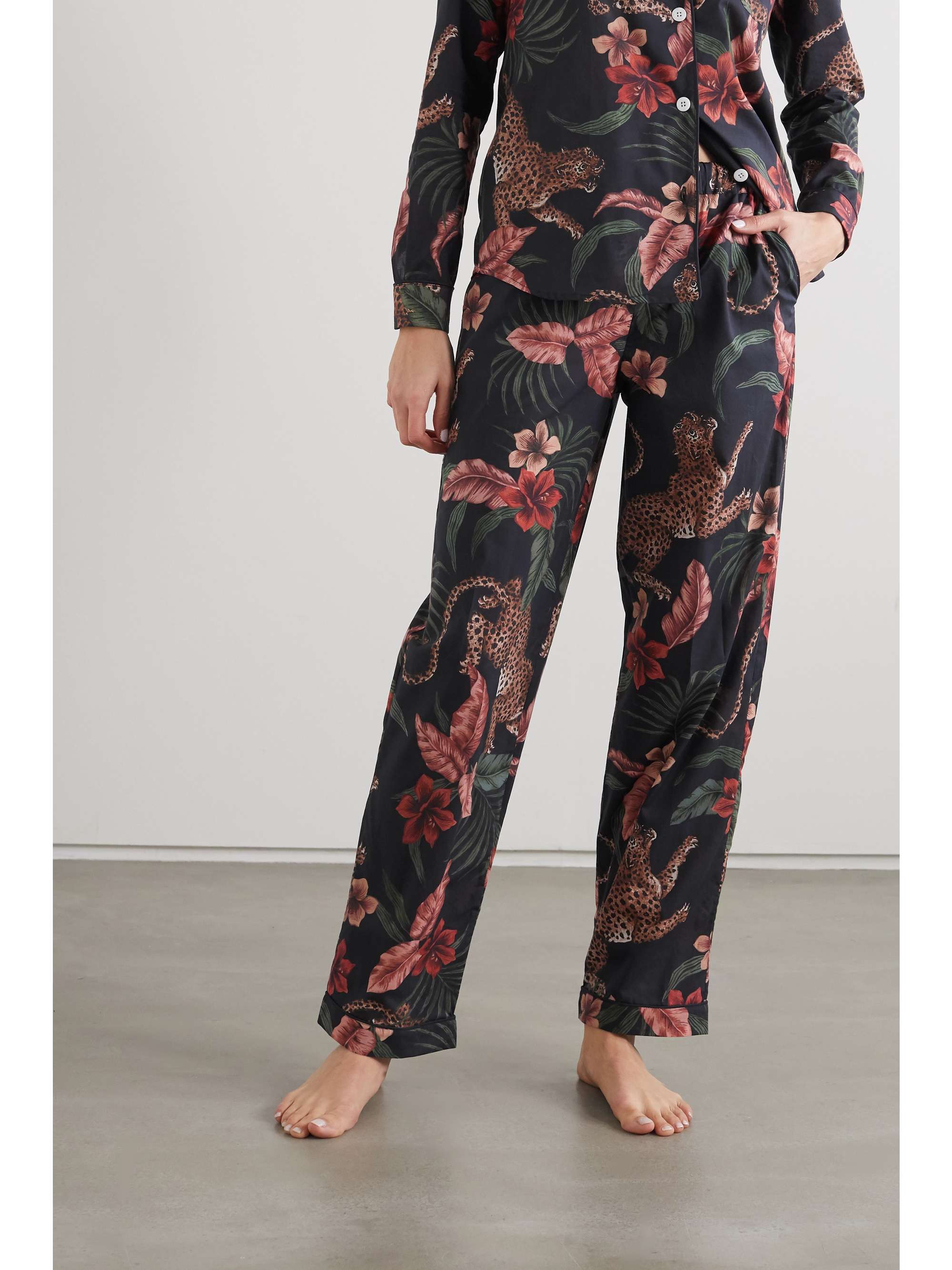 DESMOND & DEMPSEY Printed organic cotton pajama set