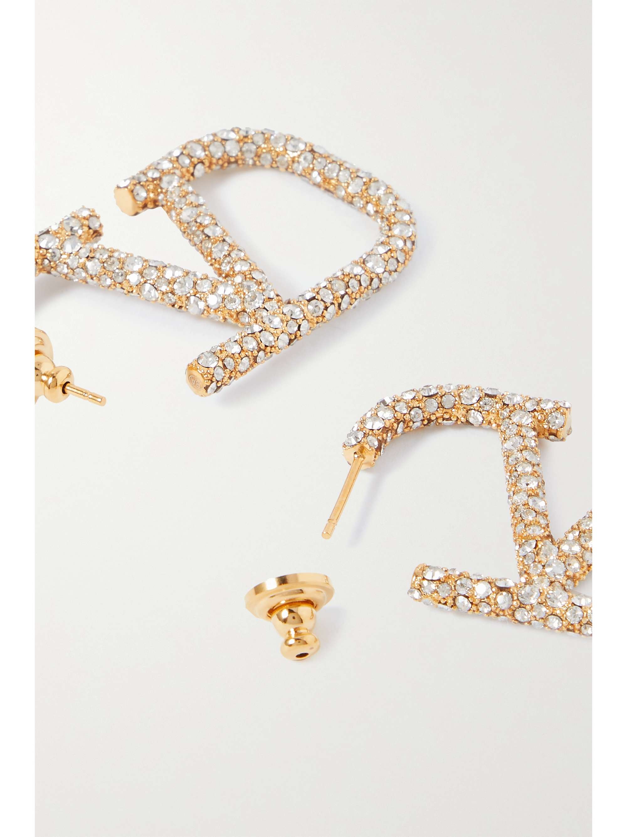 VALENTINO GARAVANI Valentino Garavani VLOGO gold-tone crystal earrings