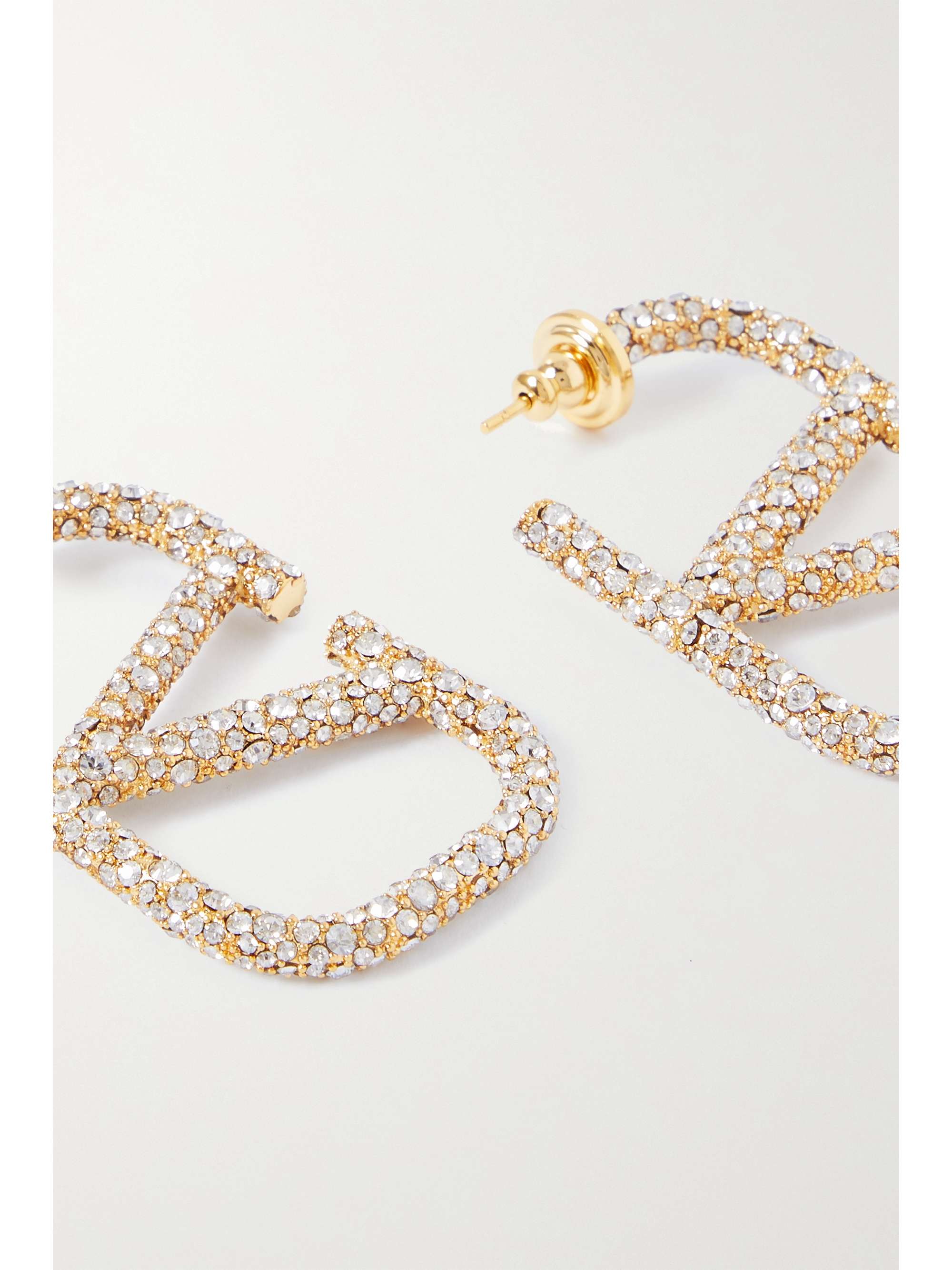 VALENTINO GARAVANI Valentino Garavani VLOGO gold-tone crystal earrings