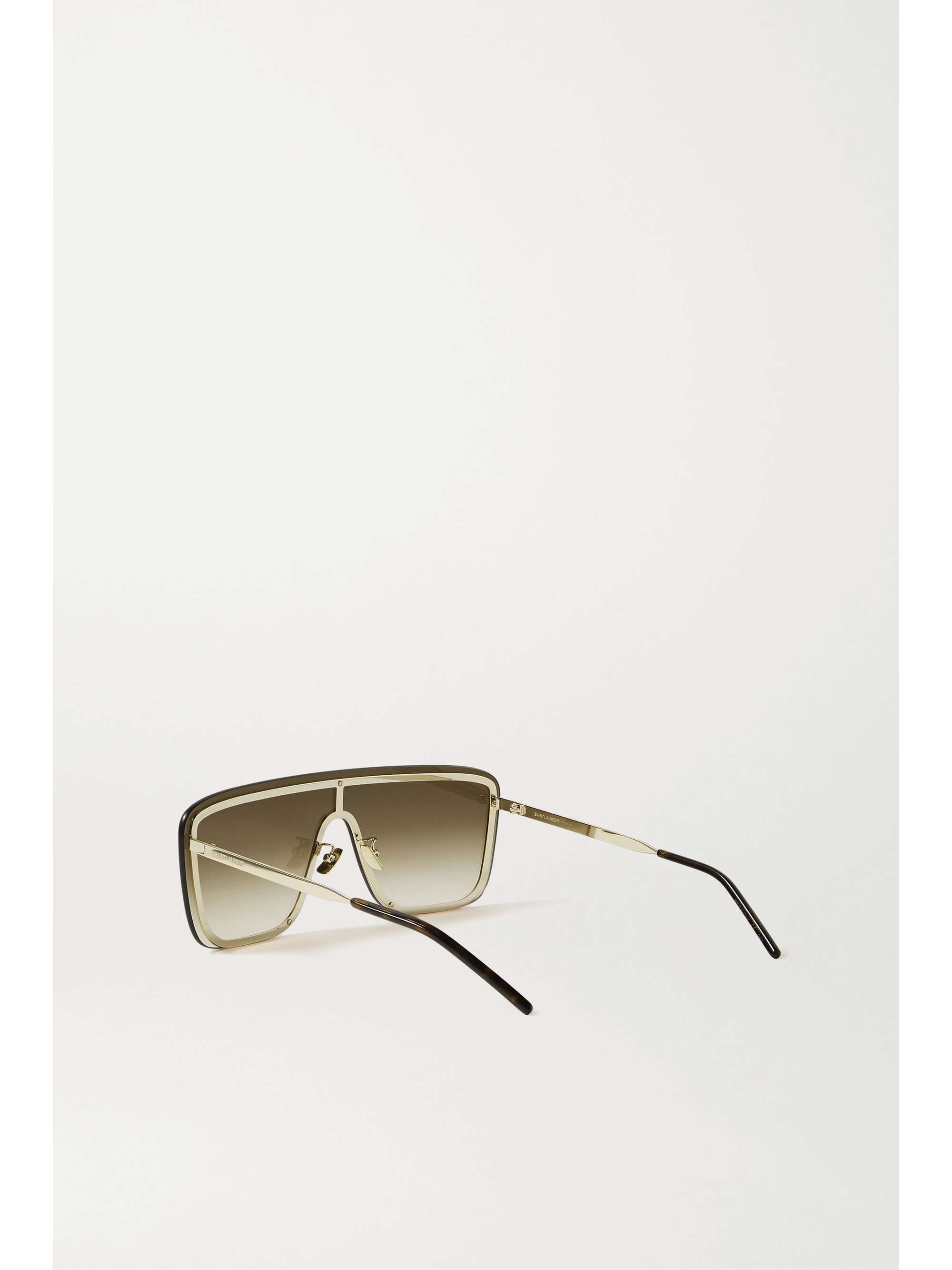 SAINT LAURENT EYEWEAR D-frame gold-tone and tortoiseshell acetate sunglasses