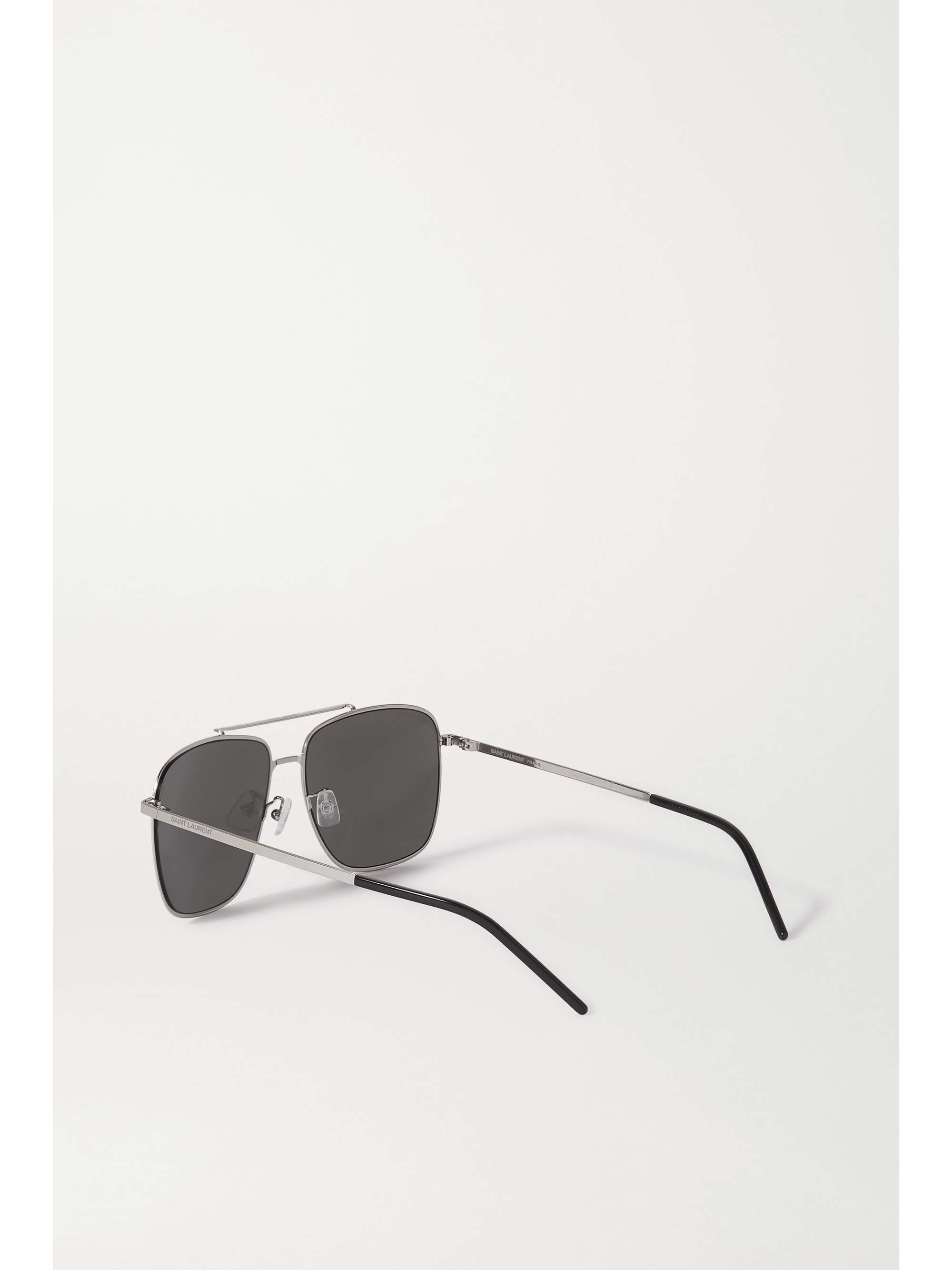 SAINT LAURENT EYEWEAR Aviator-style silver-tone sunglasses