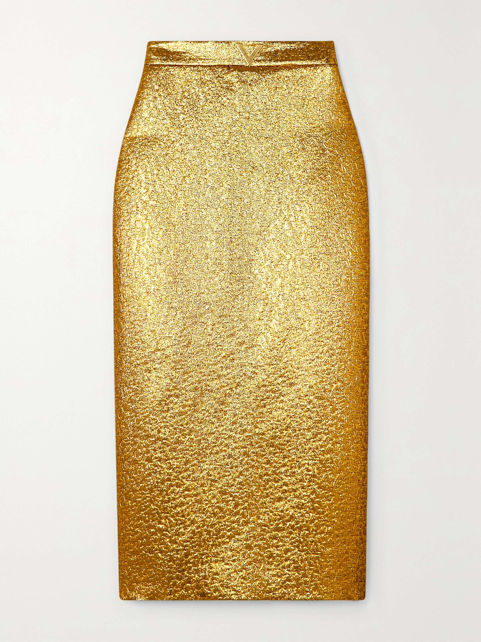 VALENTINO GARAVANI Embellished lamé midi skirt