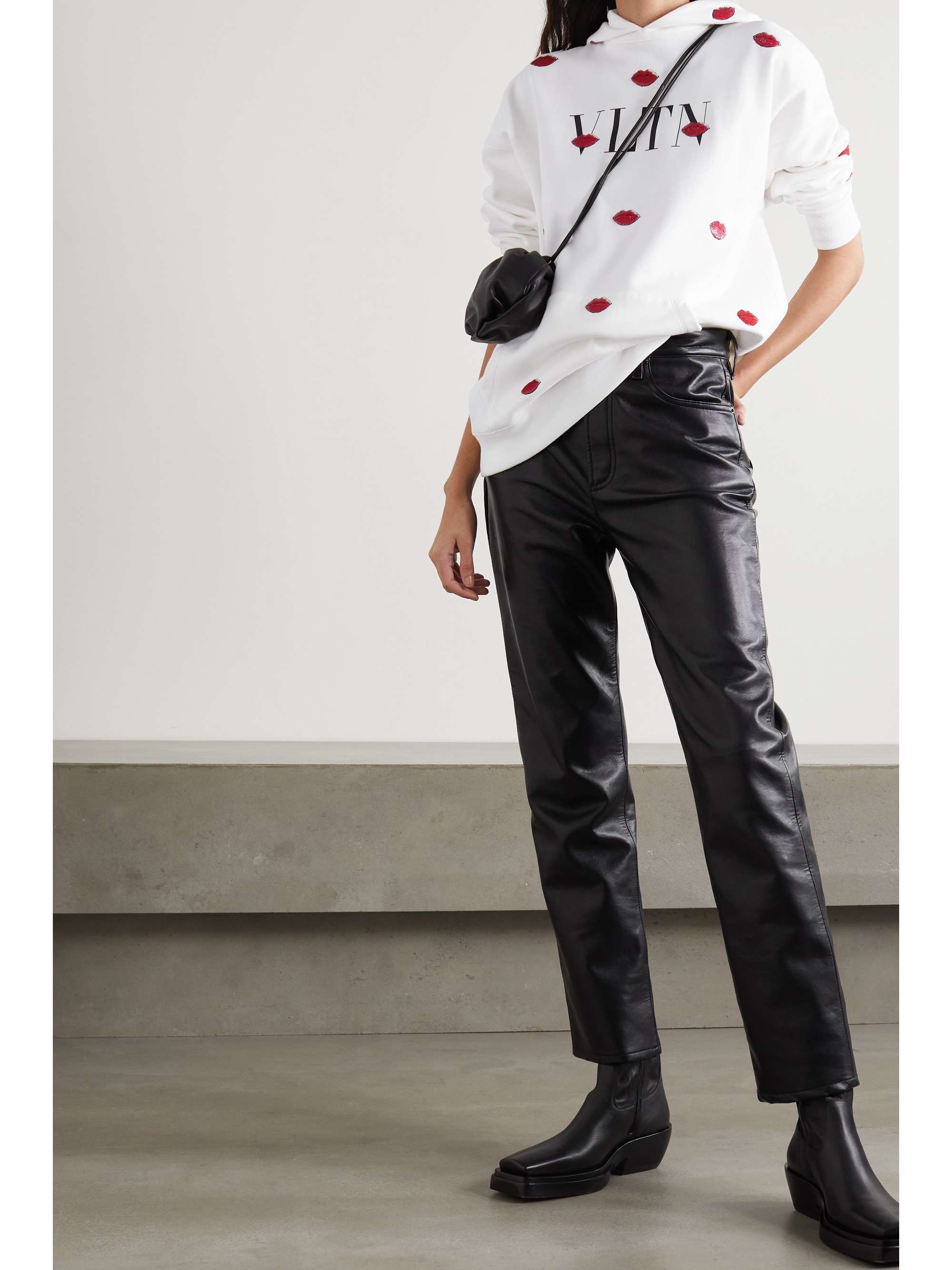 VALENTINO GARAVANI Sequined printed cotton-blend hoodie