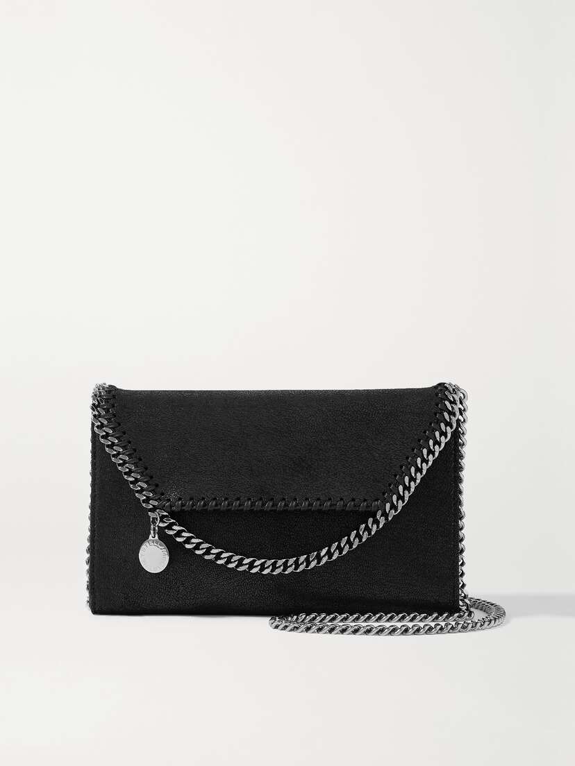 Stella McCartney The Falabella Mini Vegetarian Textured-leather Shoulder Bag