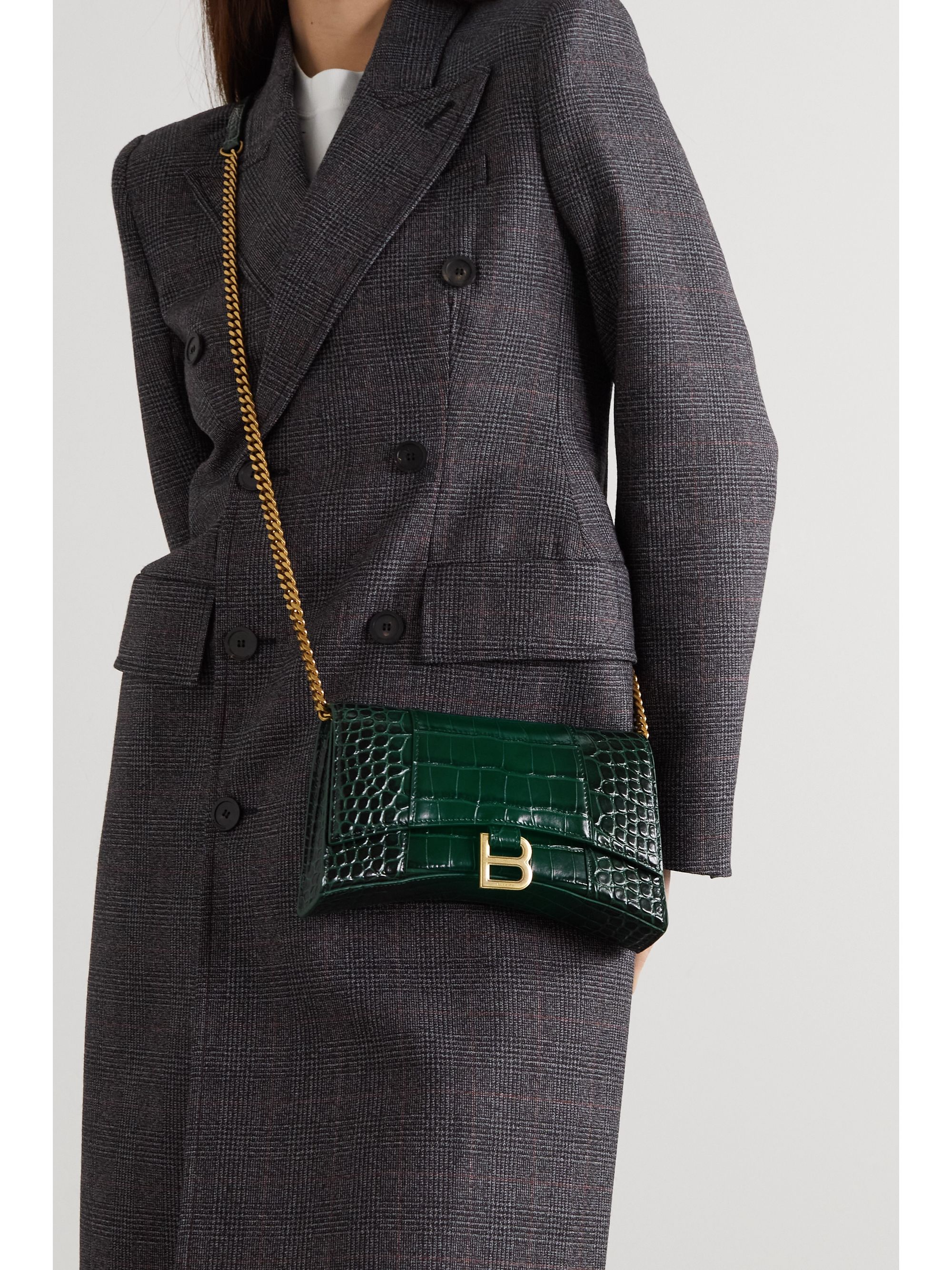 Balenciaga hourglass bag crocodile green Clearance