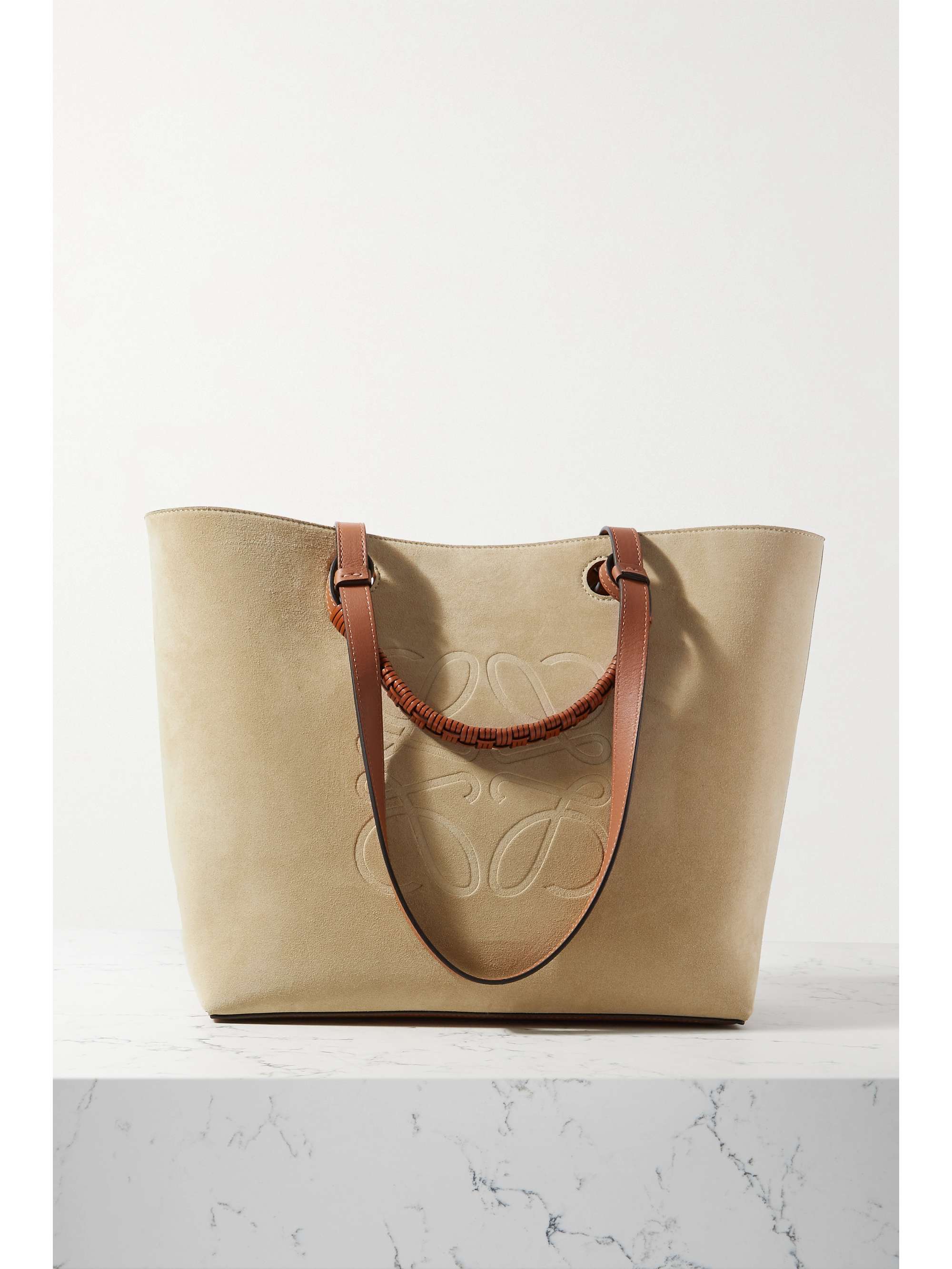 beige suede bag
