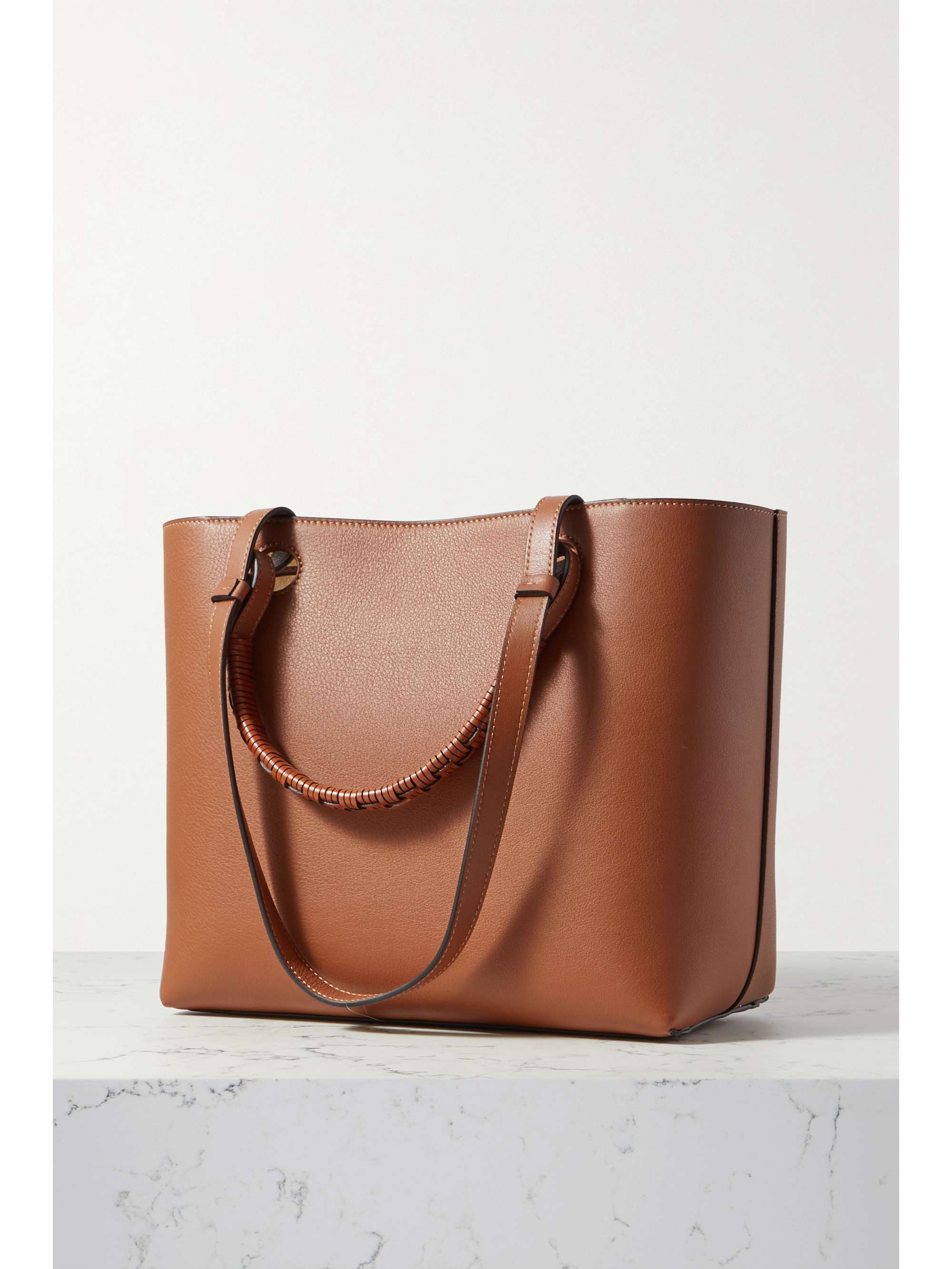 LOEWE Anagram small debossed texturedleather tote NETAPORTER