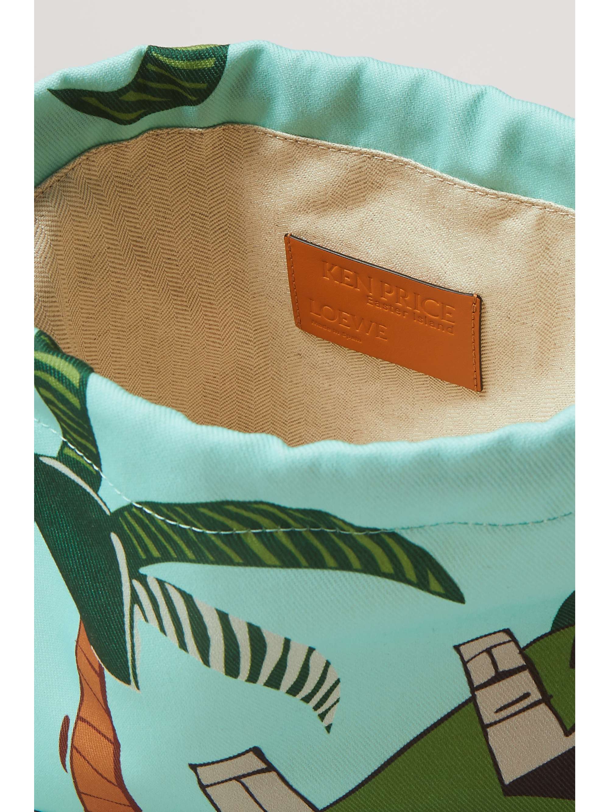 LOEWE + Paula's Ibiza leather-trimmed printed twill pouch