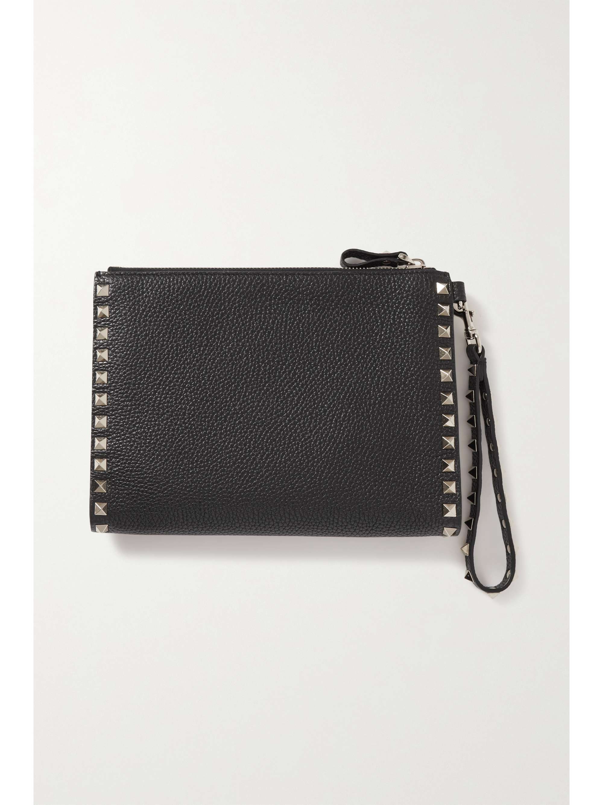 VALENTINO GARAVANI Rockstud textured-leather pouch | NET-A-PORTER