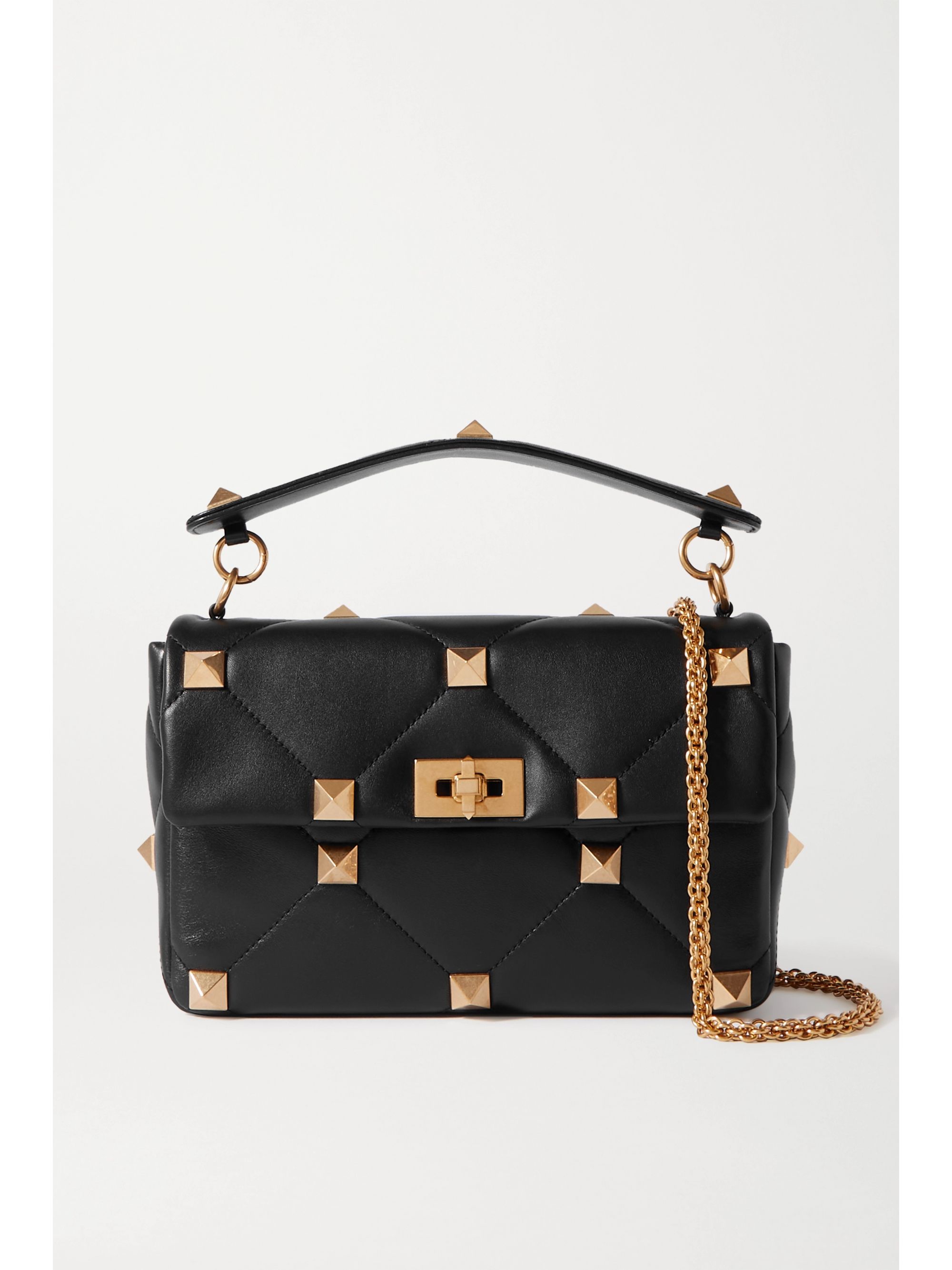 Black shoulder bag with studs Clearance