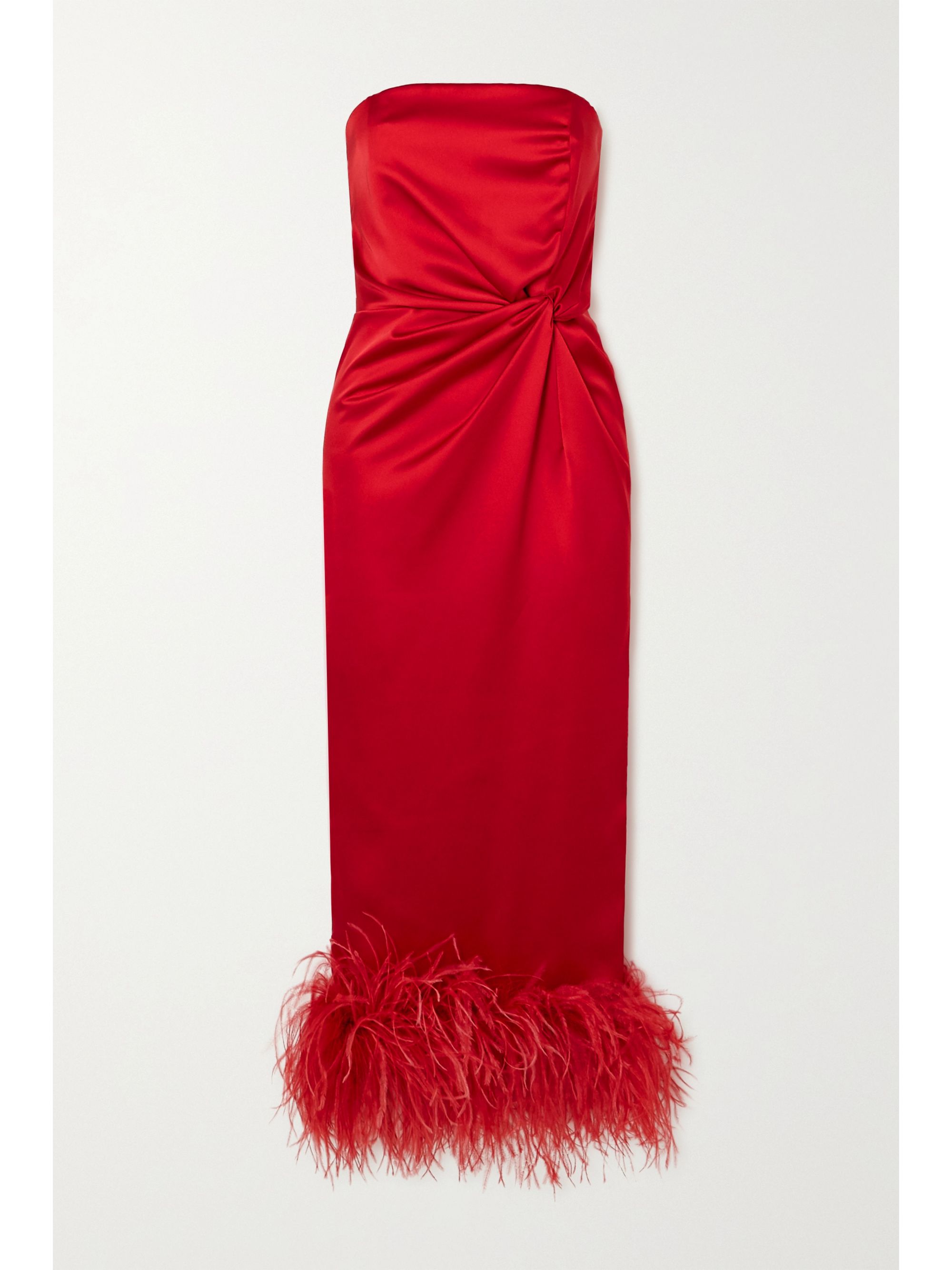 feather satin dress