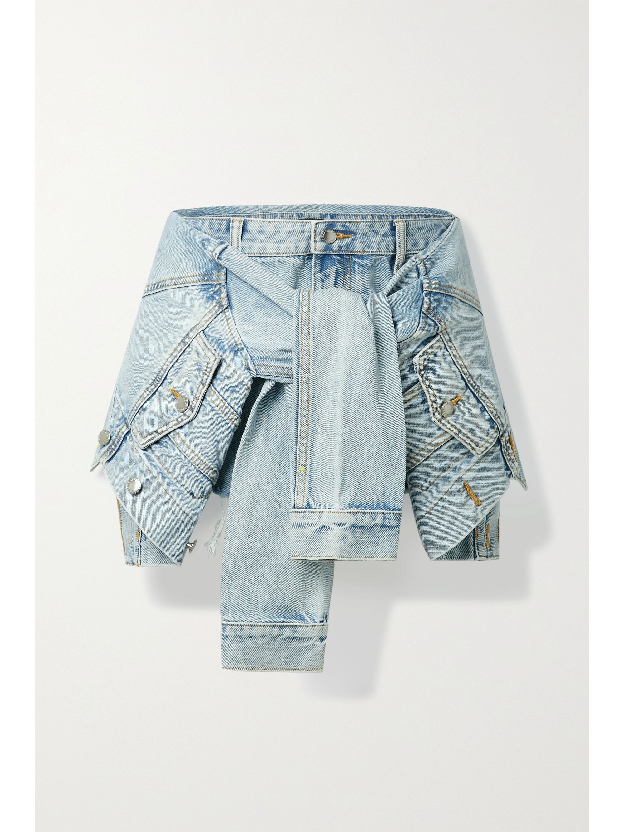 Shop alexander wang tie front denim shorts Store Black Friday