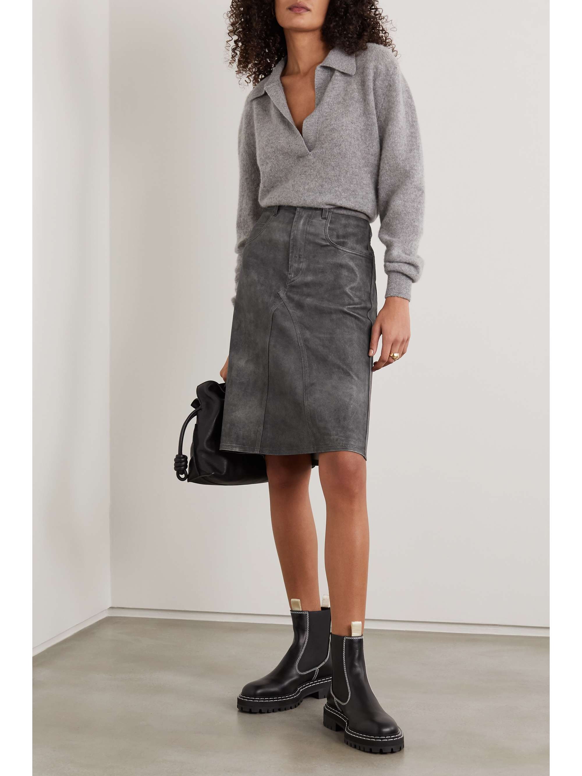 MARANT ÉTOILE Fiali leather skirt