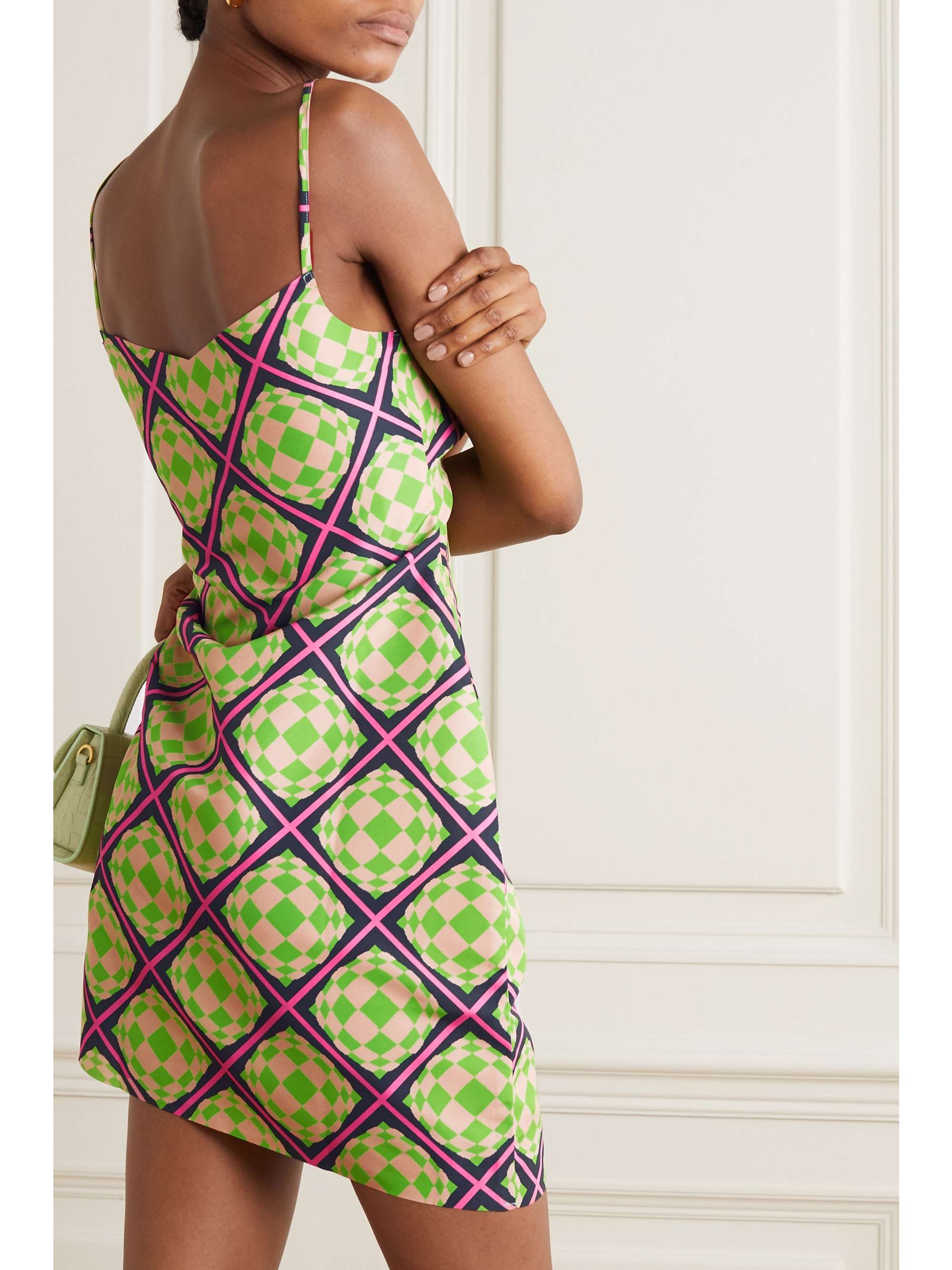 MAISIE WILEN Party Girl asymmetric printed crepe mini dress