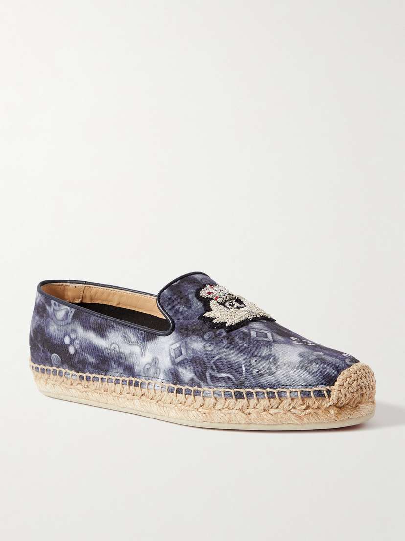 Christian Louboutin Nanou Orlato Logo-embroidered Tie-dyed Canvas Espadrilles