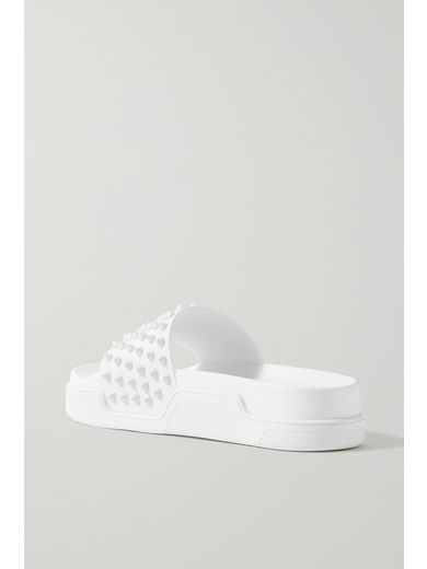 pool fun spiked leather slides